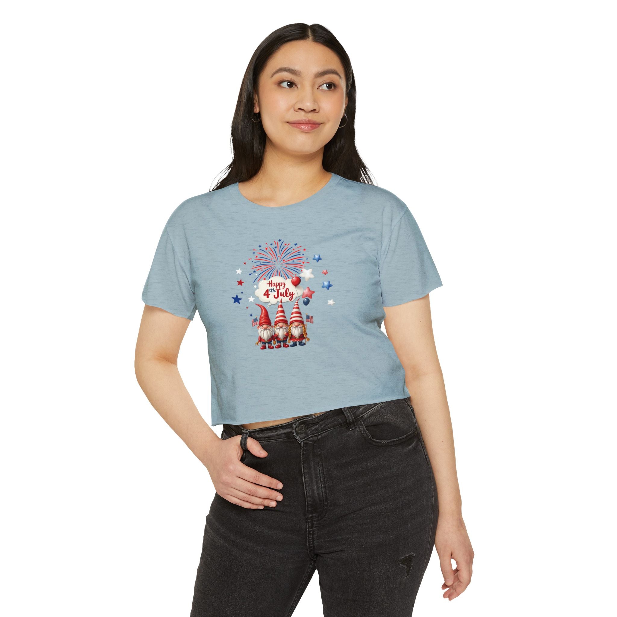 Gnome July 4th  Crop Top