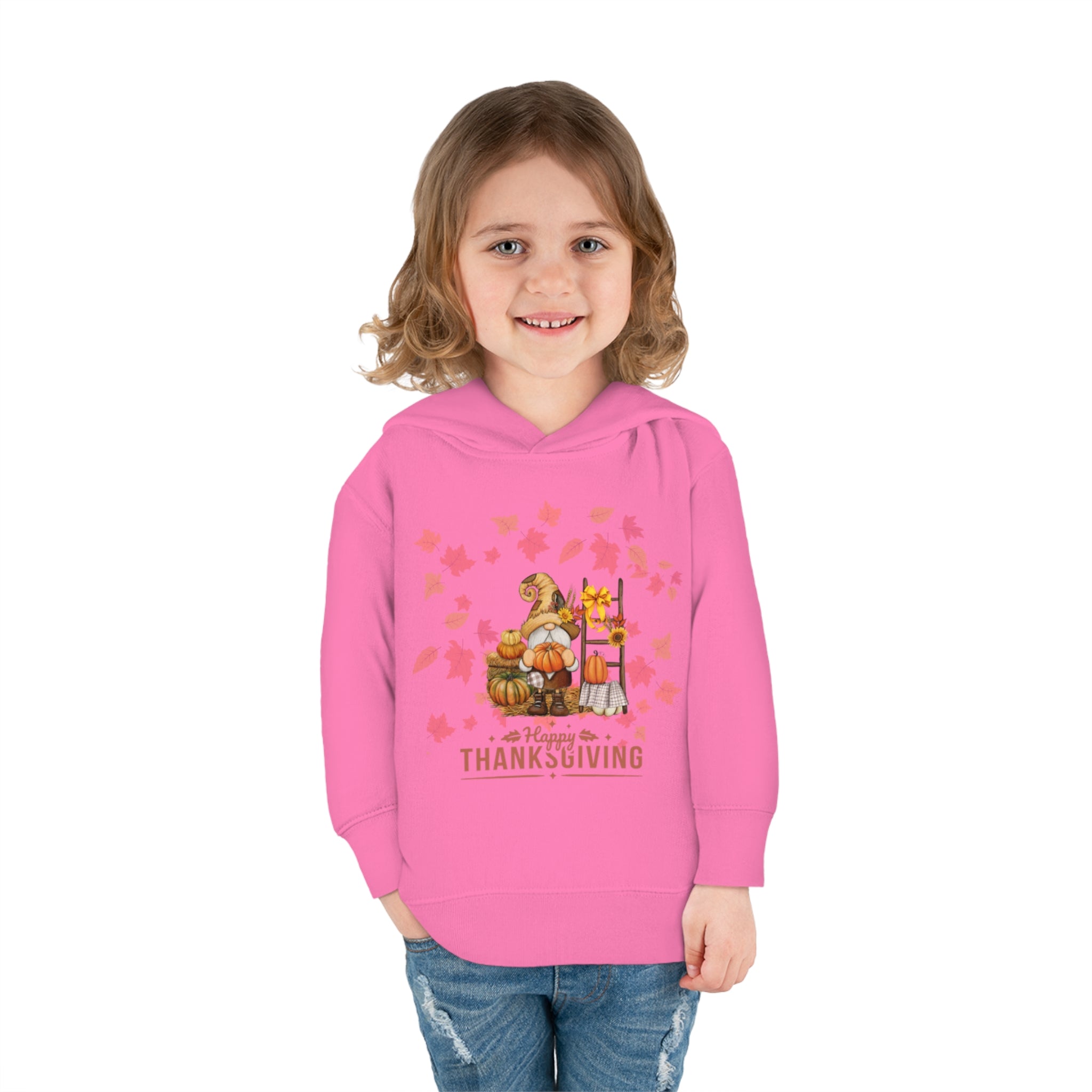 Gnome Happy Thanksgiving Toddler Pullover Fleece Hoodie