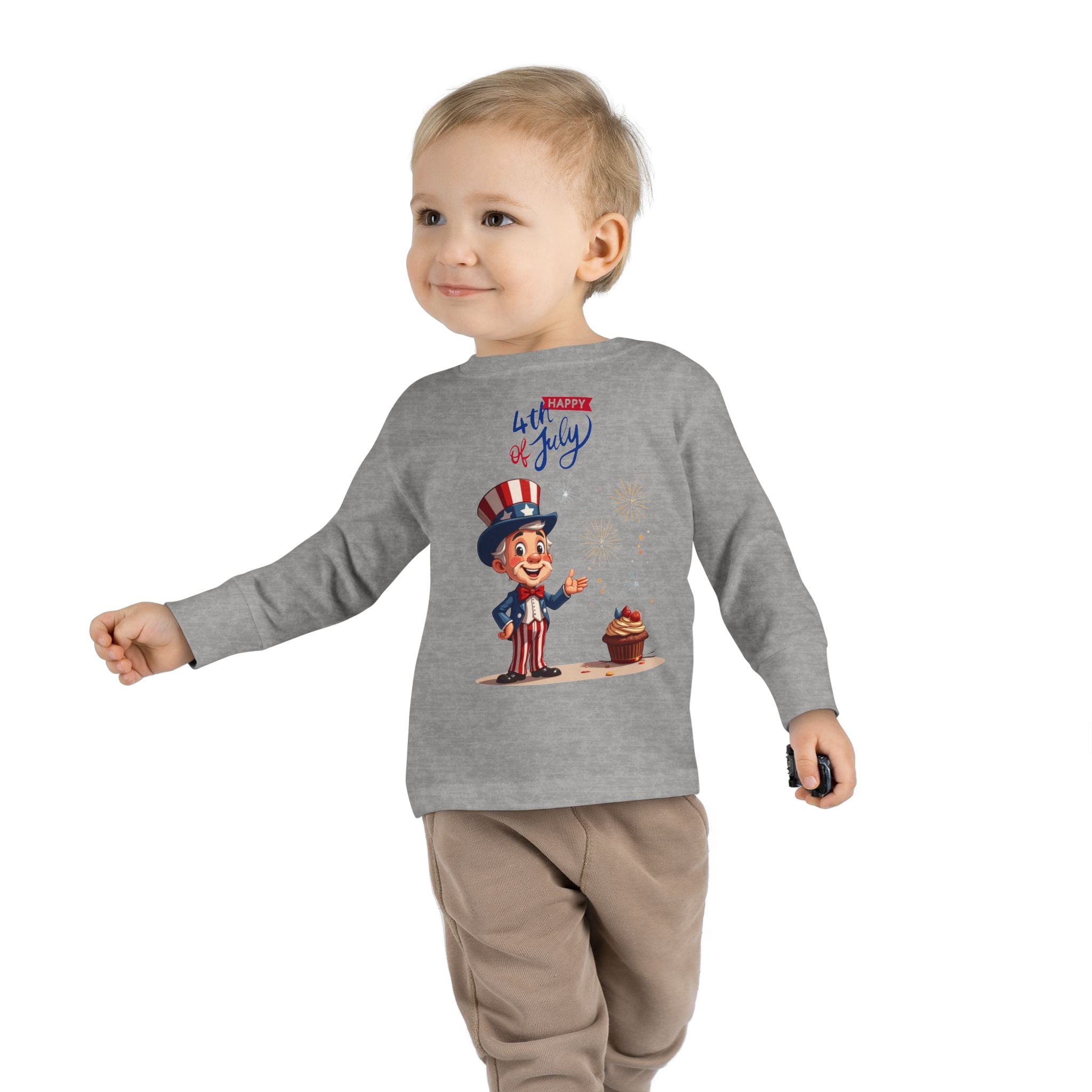 Uncle Sam 4th of July Toddler Long Sleeve Tee