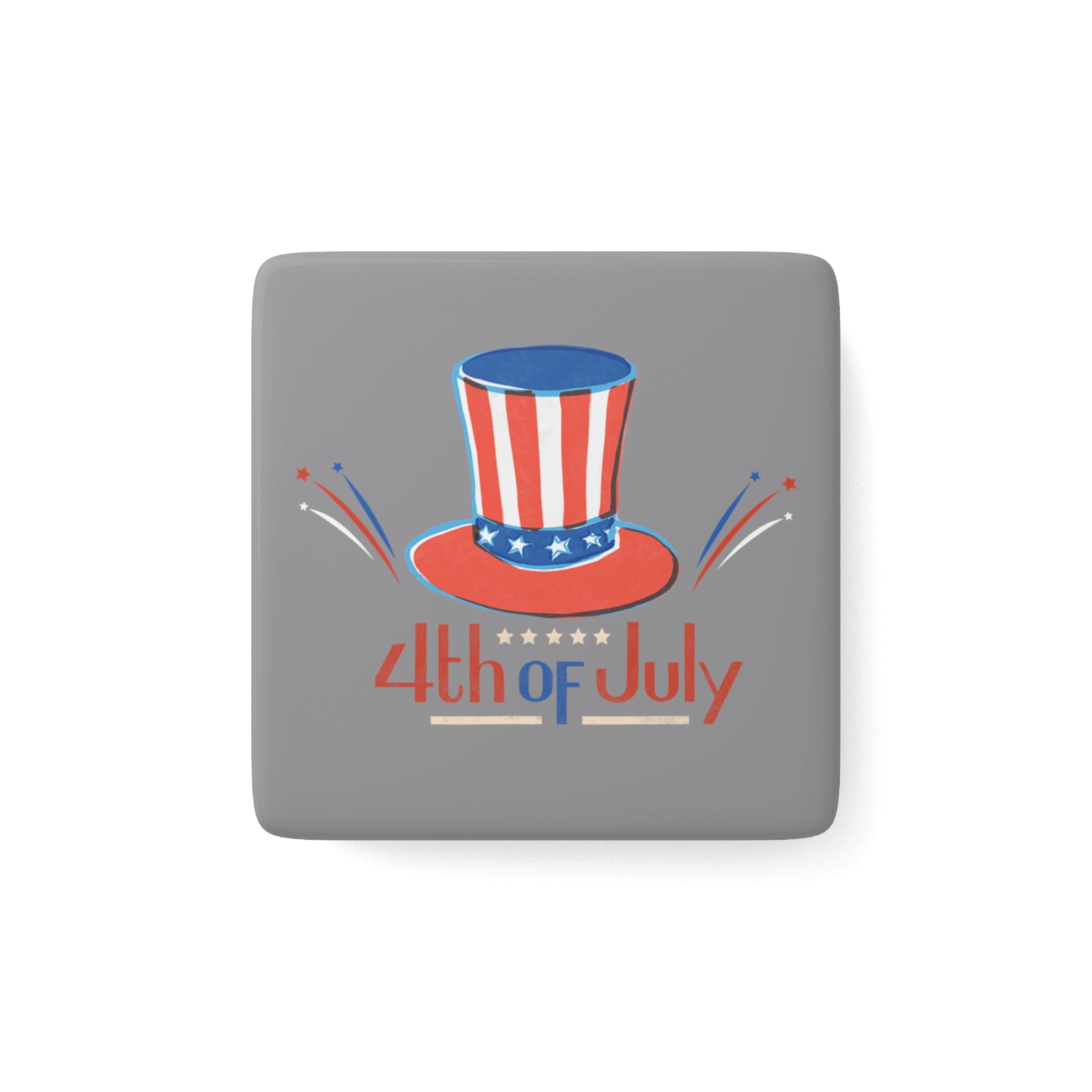 4th Of July Porcelain Magnet, Square