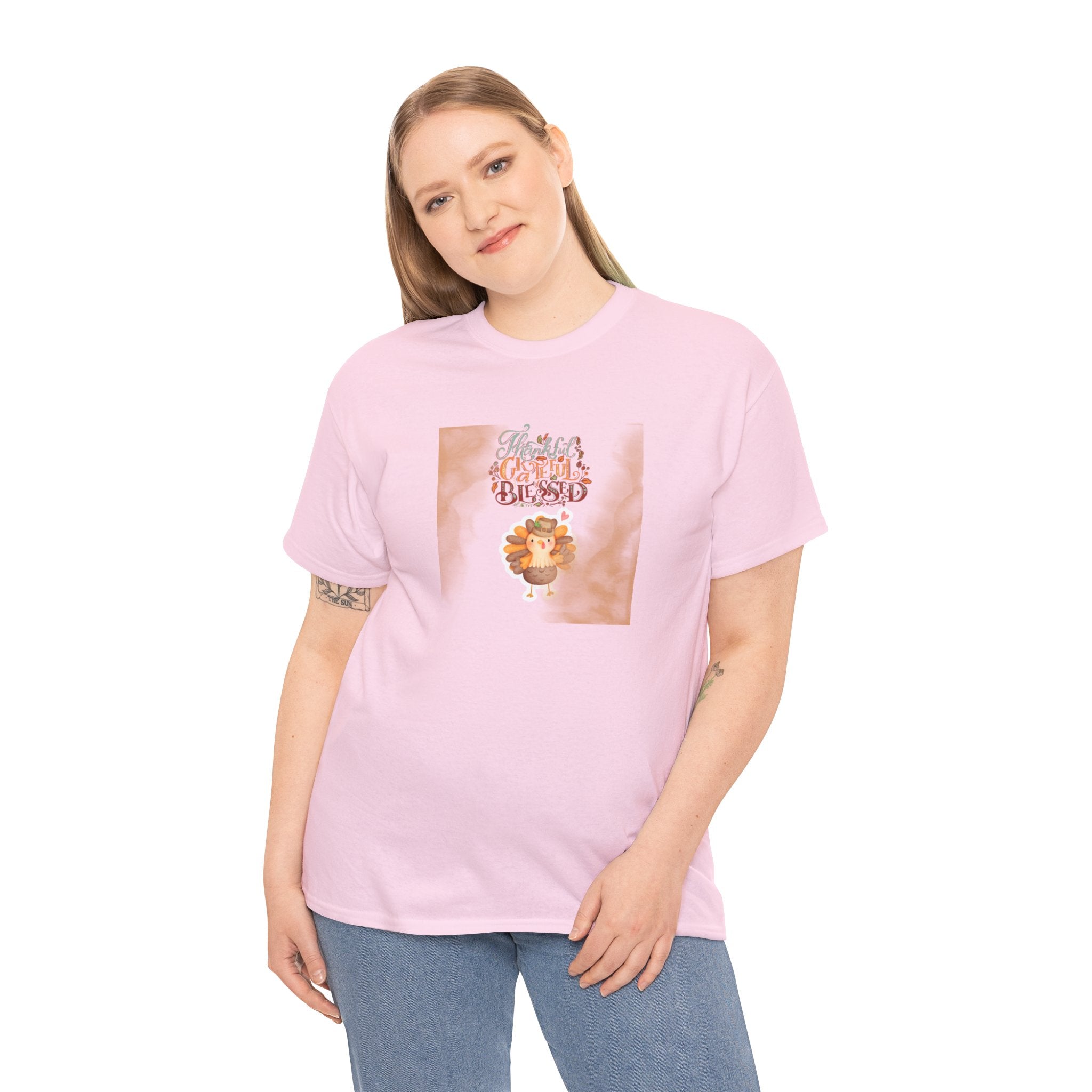 Thankful Grateful Blessed Unisex Heavy Cotton Tee