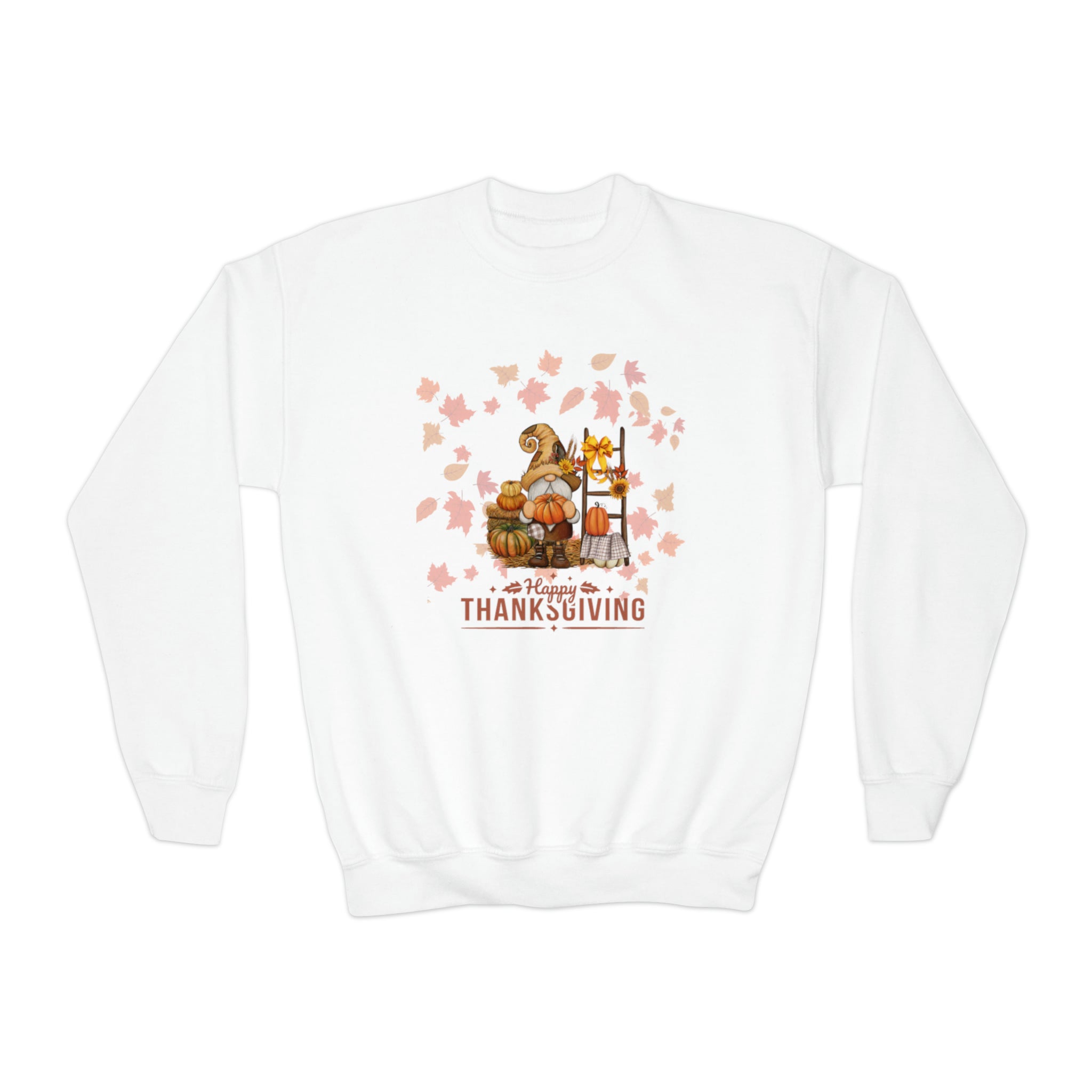 Gnome Happy Thanksgiving Youth Crewneck Sweatshirt