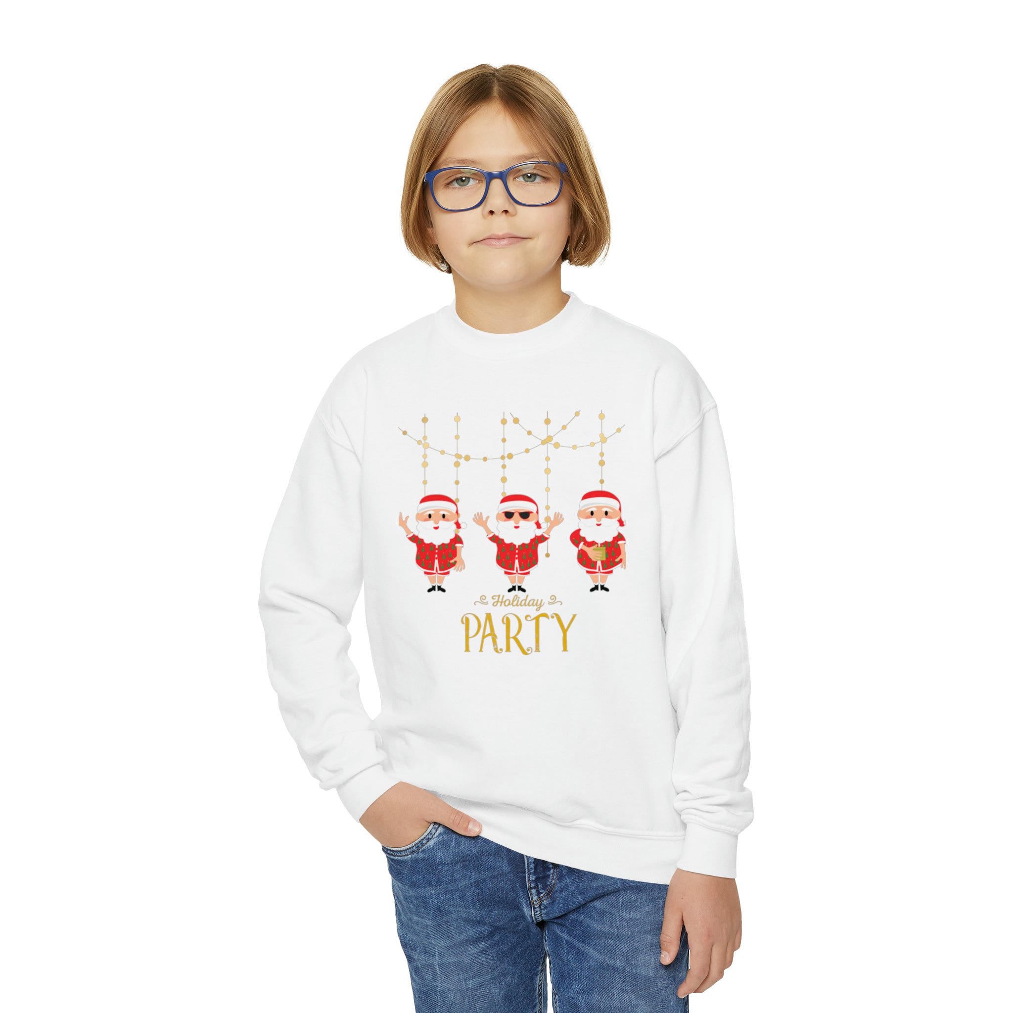 Santa's Holiday Party Youth Crewneck Sweatshirt