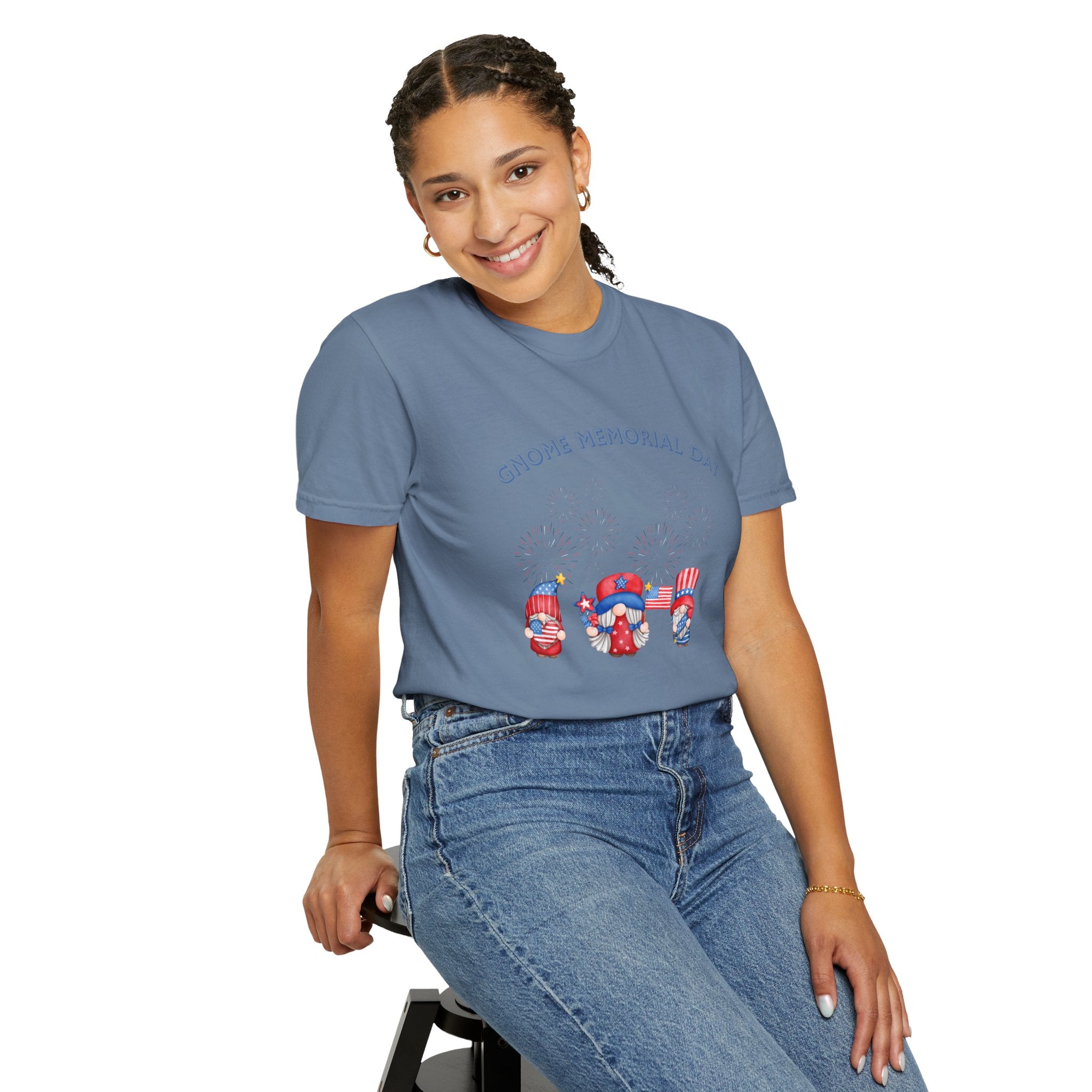 Gnome Memorial Day Unisex Garment-Dyed T-Shirt