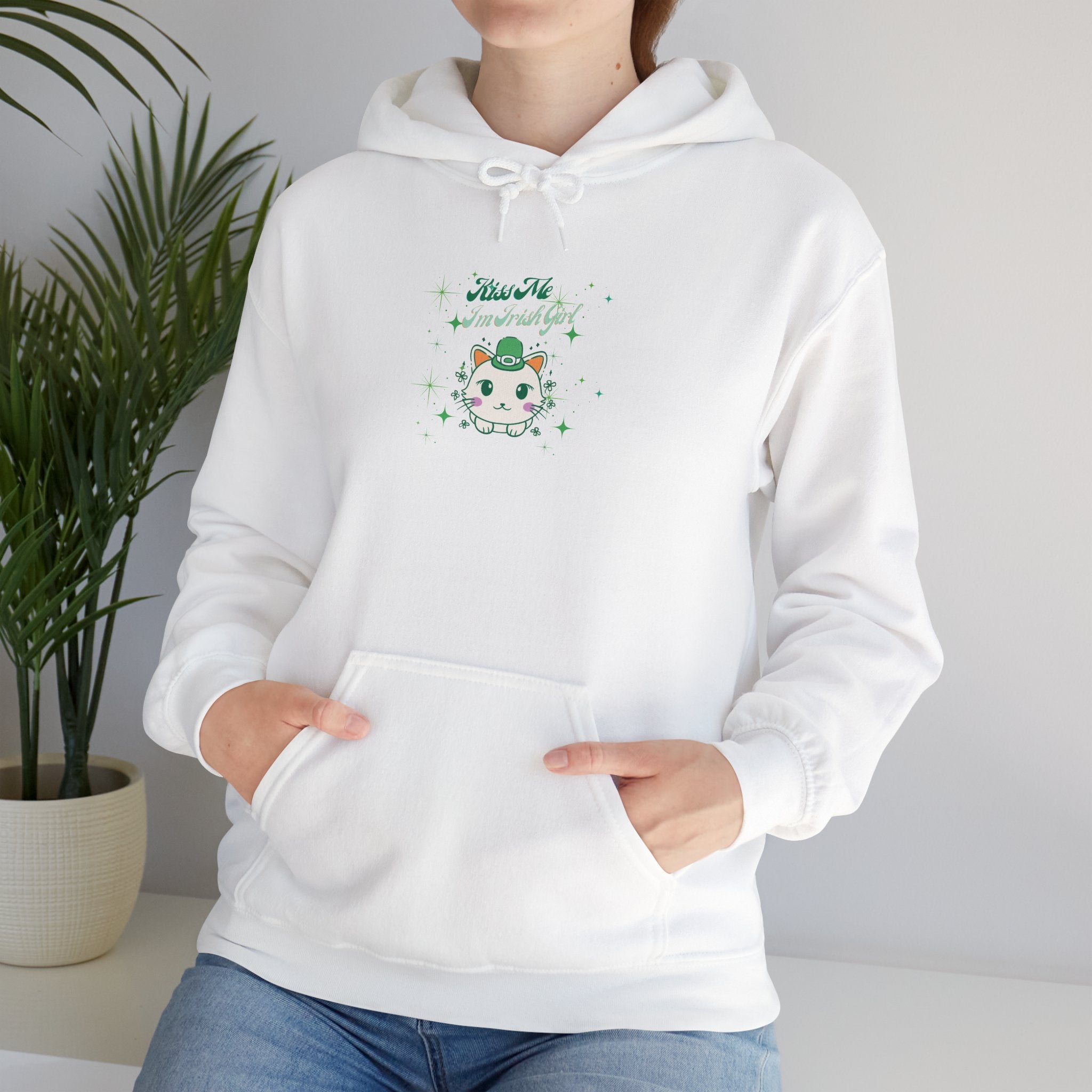 Kiss Me I'm Irish Cat Cozy Unisex Hoodie