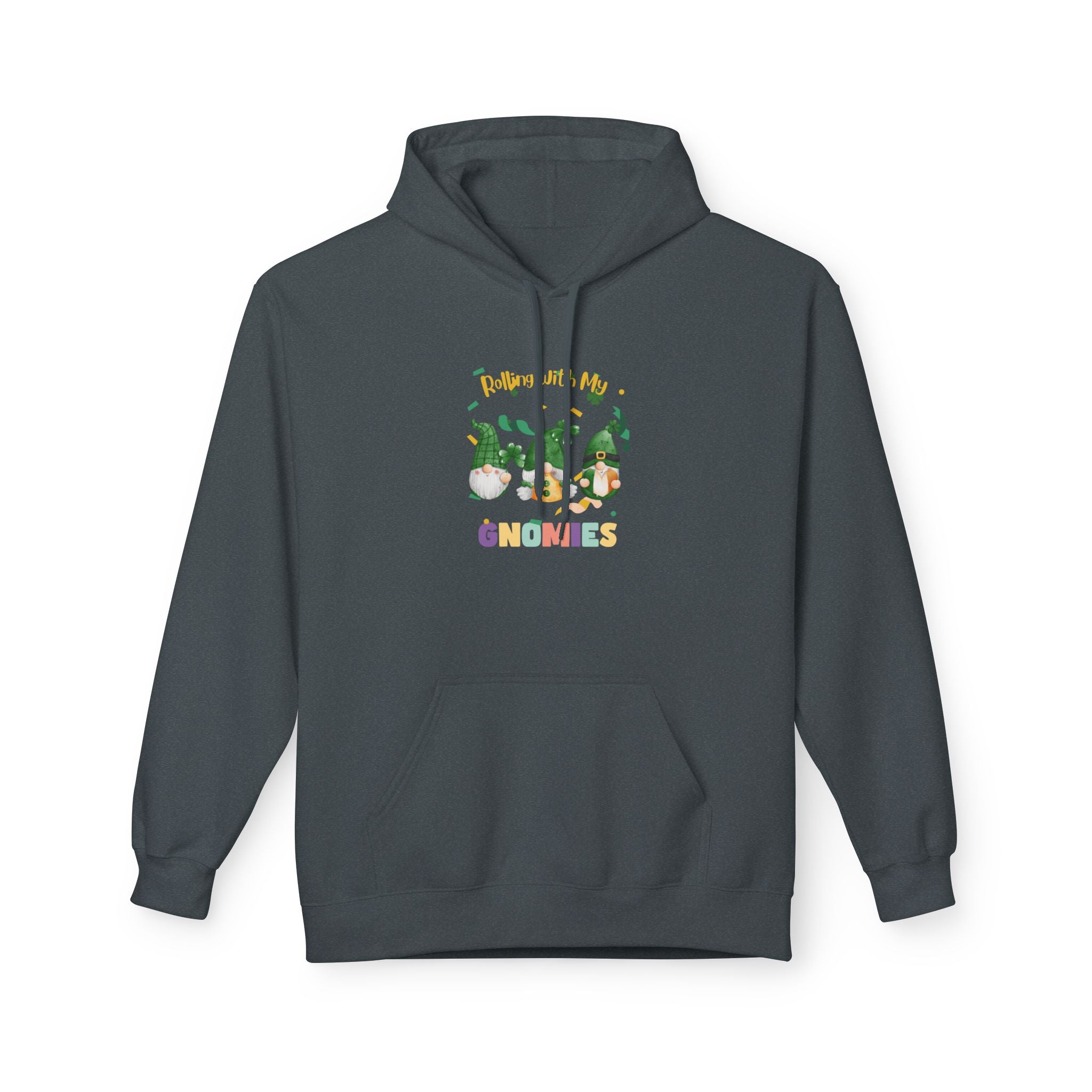 Rolling With My Gnomes Fleece Hoodie - Cozy Unisex Midweight Sweatshirt for Nature Lovers