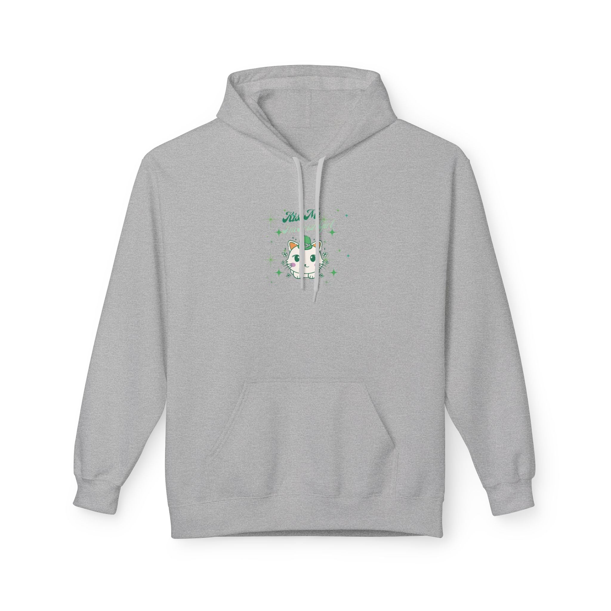 Kiss Me I'm Irish Cat Unisex Fleece Hoodie