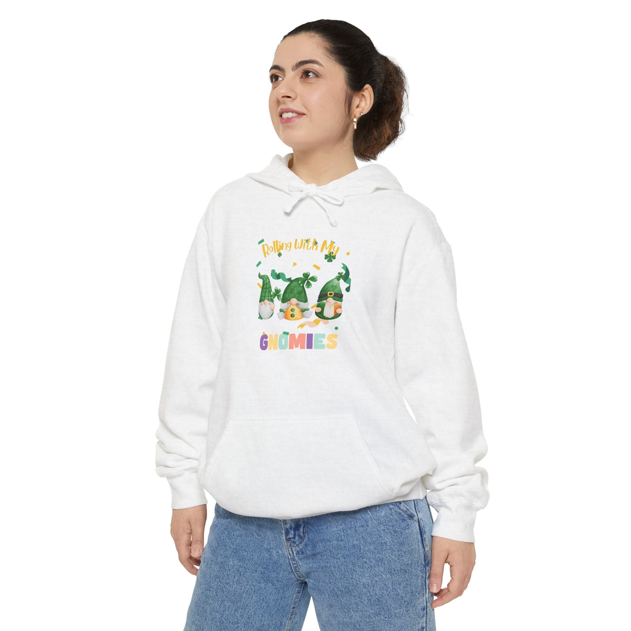 Rolling With My Gnomies Unisex Garment-Dyed Hoodie