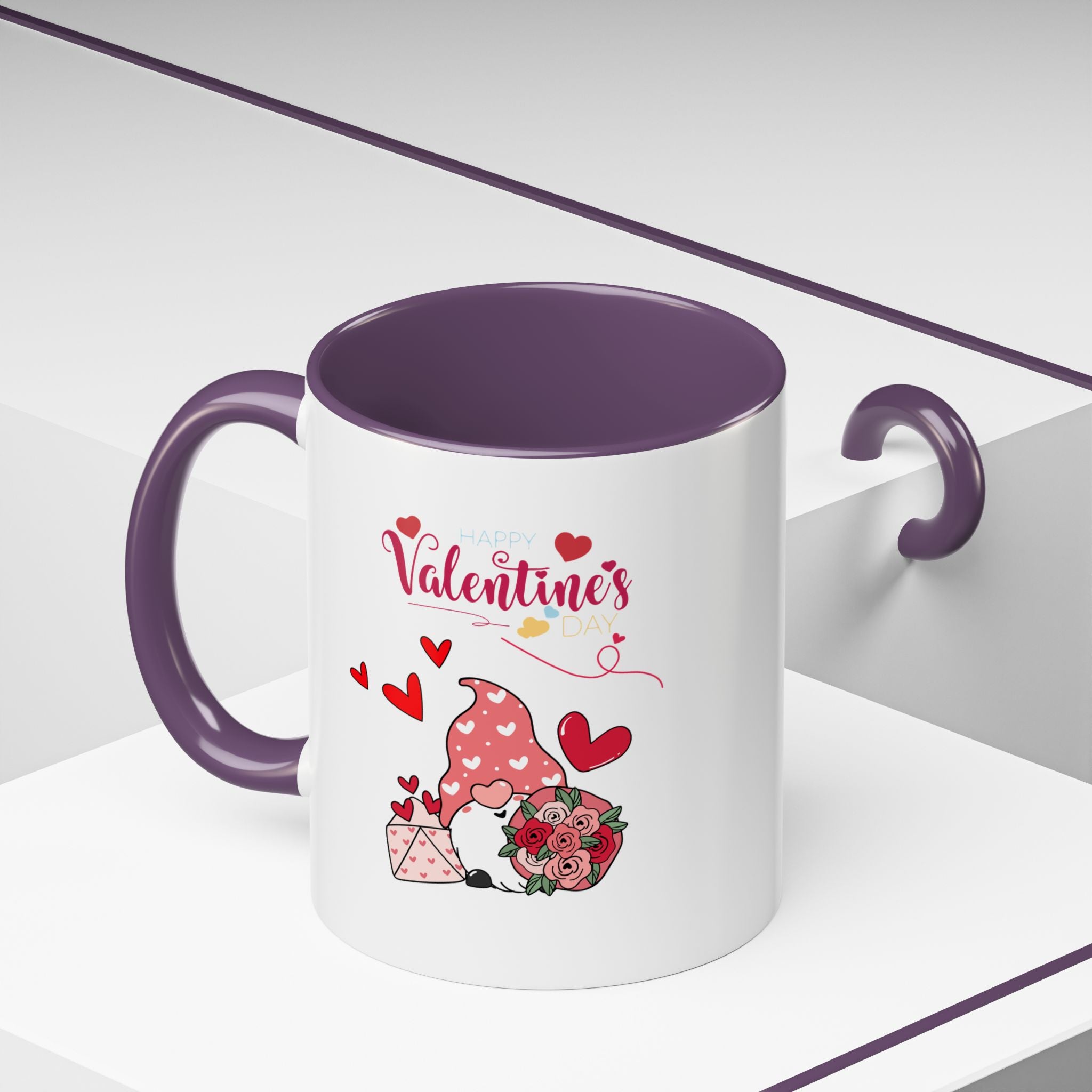 Gnome Valentine's Day Accent Coffee Mug (11, 15oz)