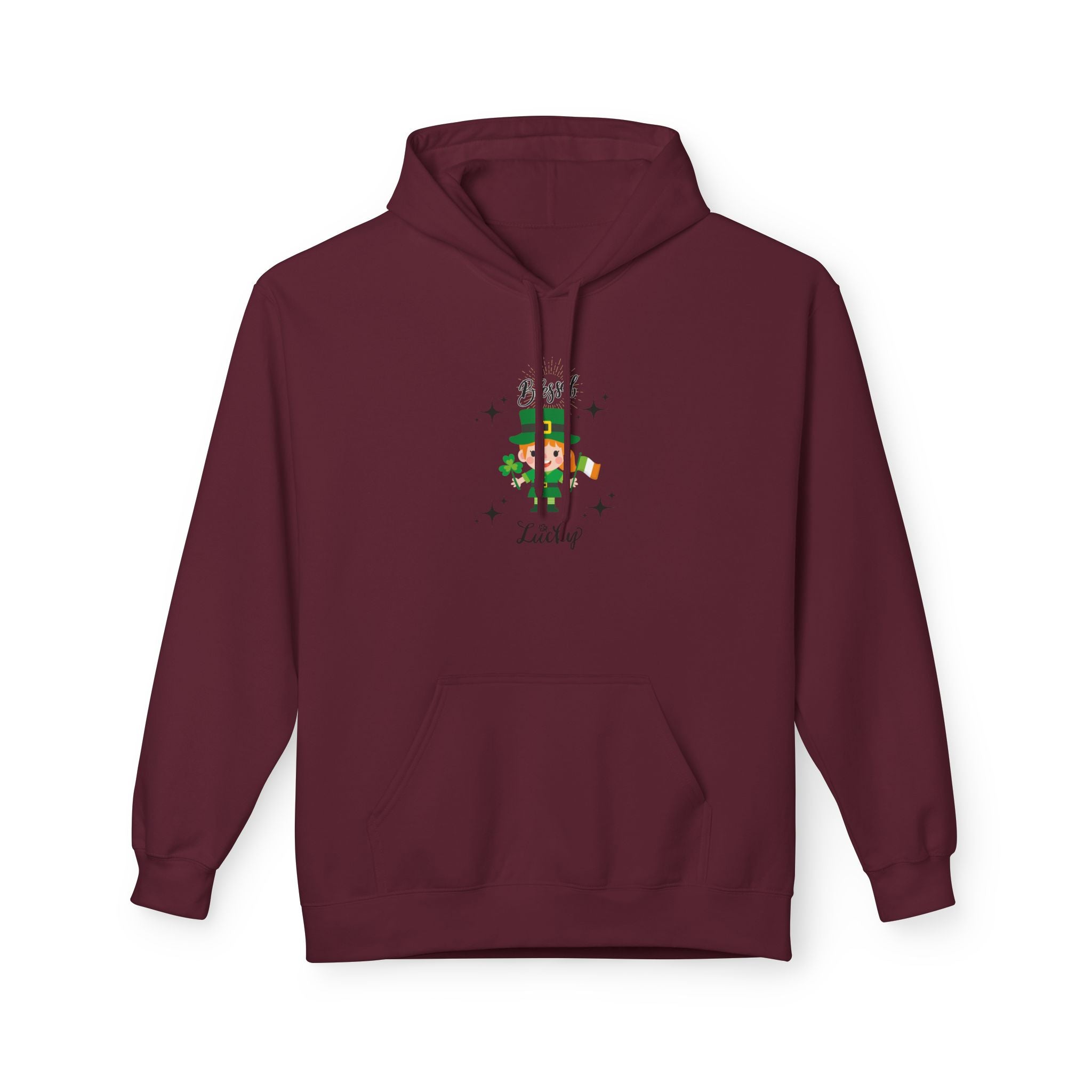 Blessed & Lucky Unisex Fleece Hoodie - Perfect for St. Patrick's Day & Year-Round Comfort