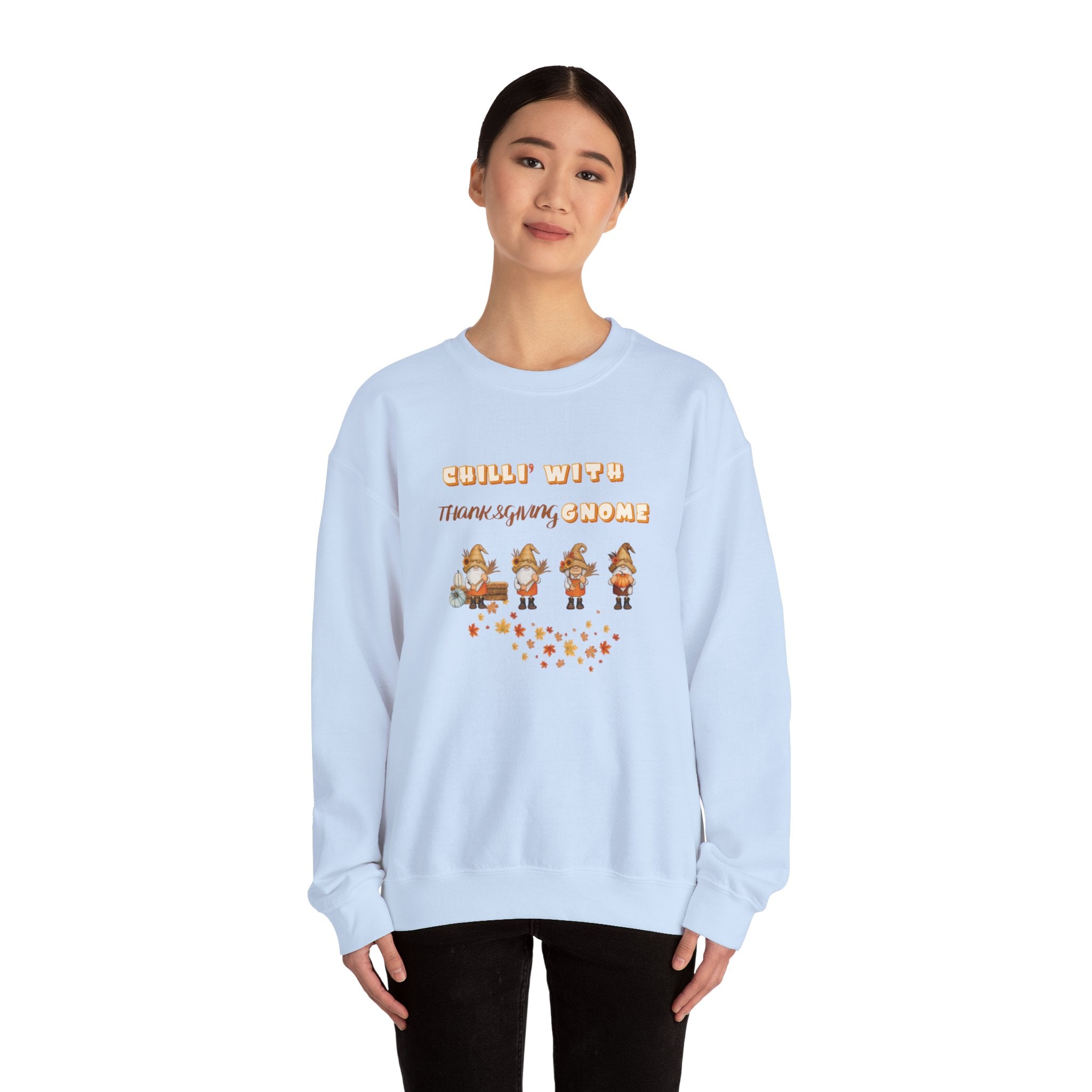 Chilli" With Thanksgiving Gnome Unisex Heavy Blend™ Crewneck Sweatshirt