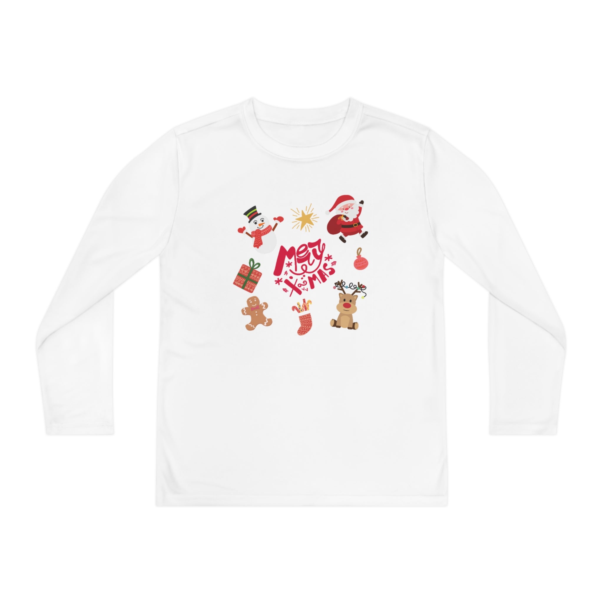 Merry Christmas Crew Youth Long Sleeve Competitor Tee