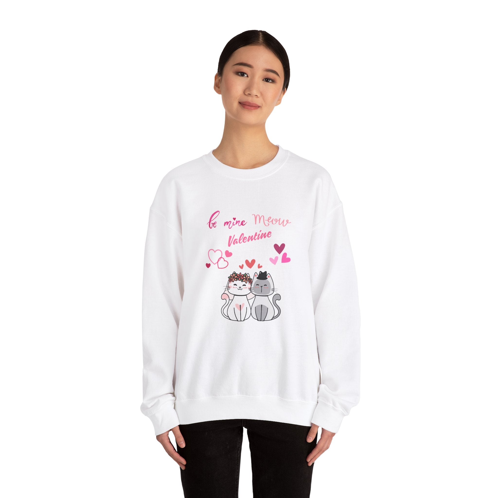 Meow Valentine's Day Unisex Heavy Blend™ Crewneck Sweatshirt