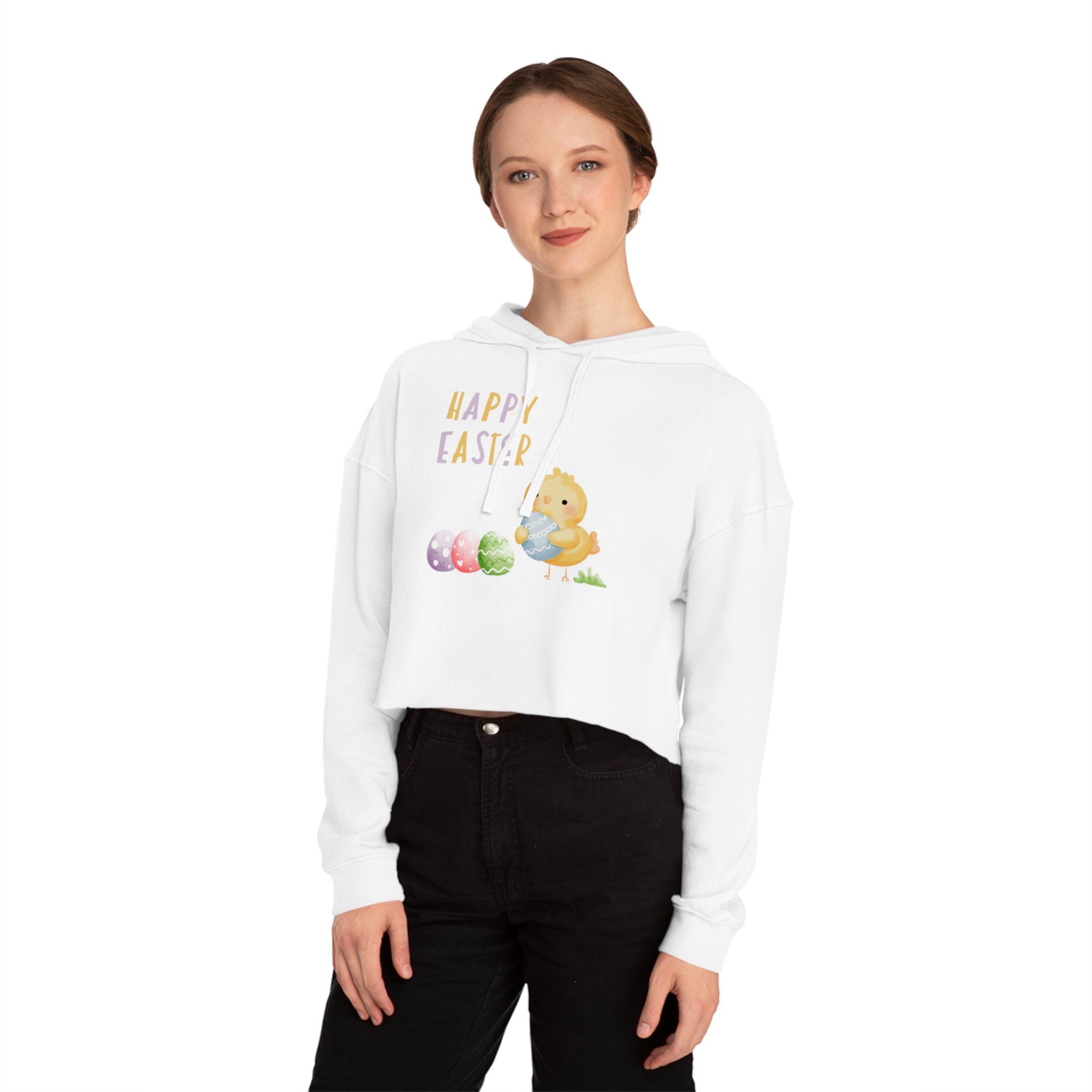 Wishing You A Happy Easter Women’s Cropped Hooded Sweatshirt