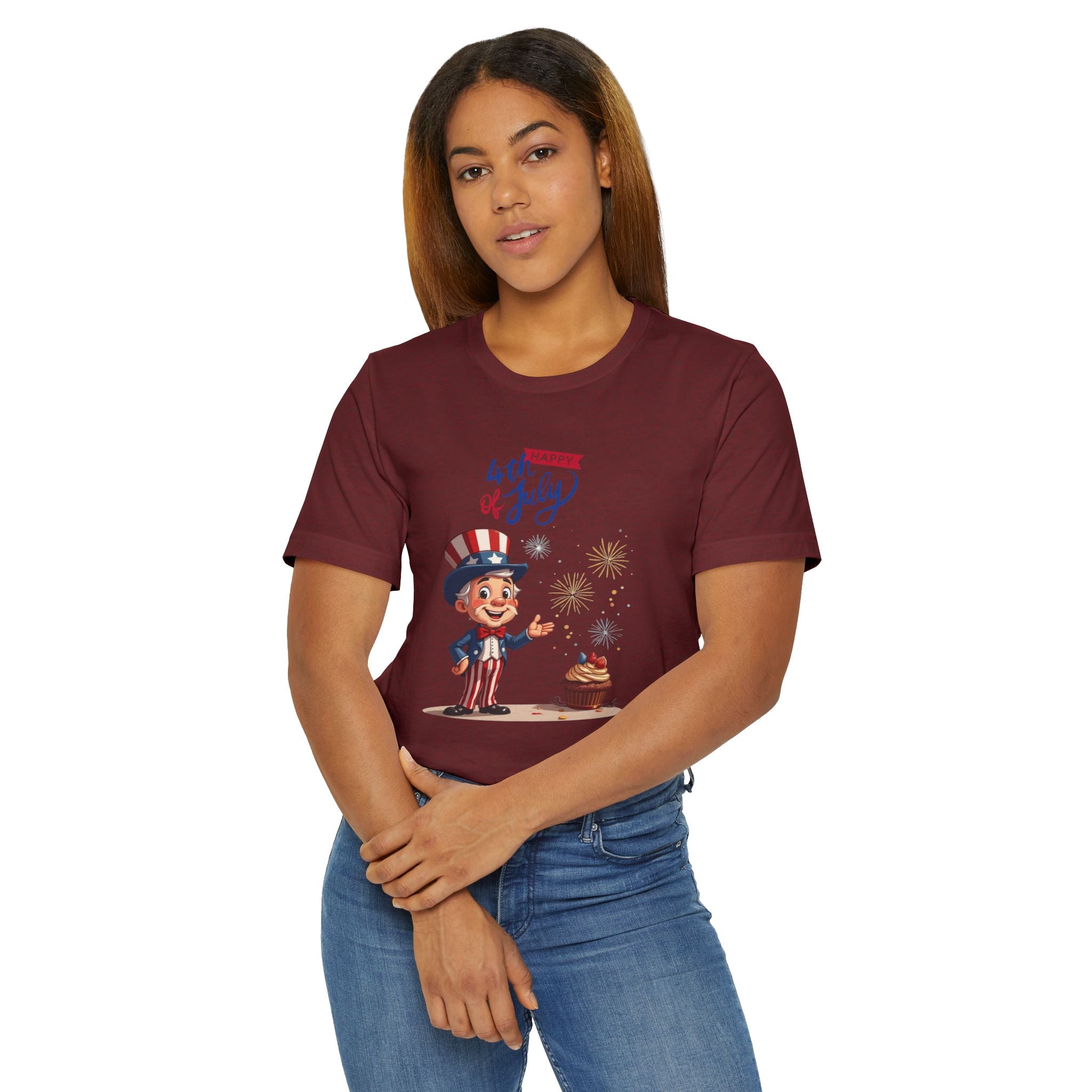 Uncle Sam Happy 4th of July Unisex Jersey T-Shirt