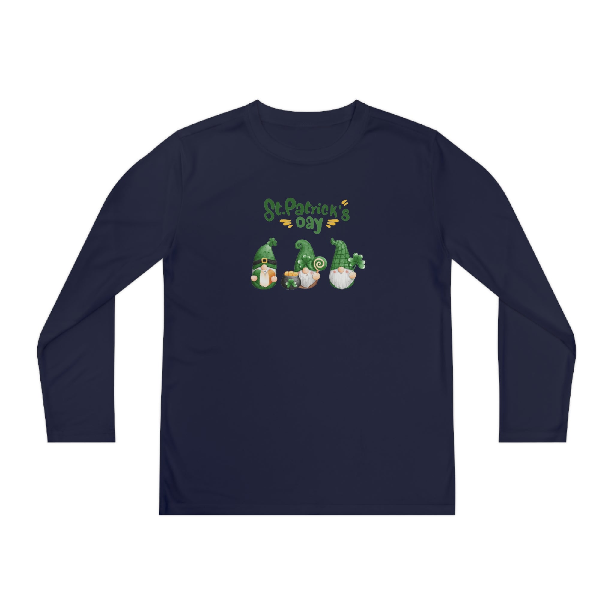 St Patty's Day Gnome Youth Long Sleeve Competitor Tee