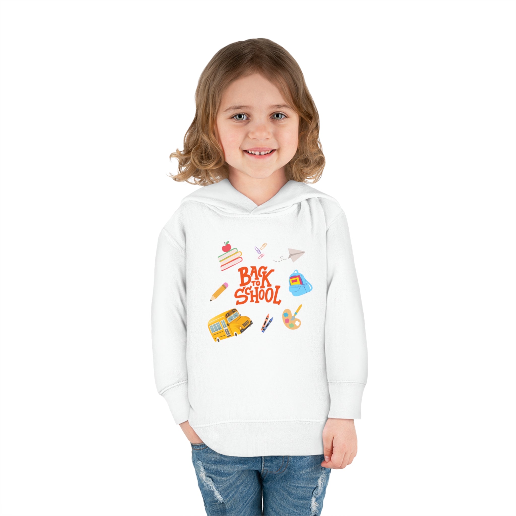 Back To School Time Toddler Pullover Fleece Hoodie