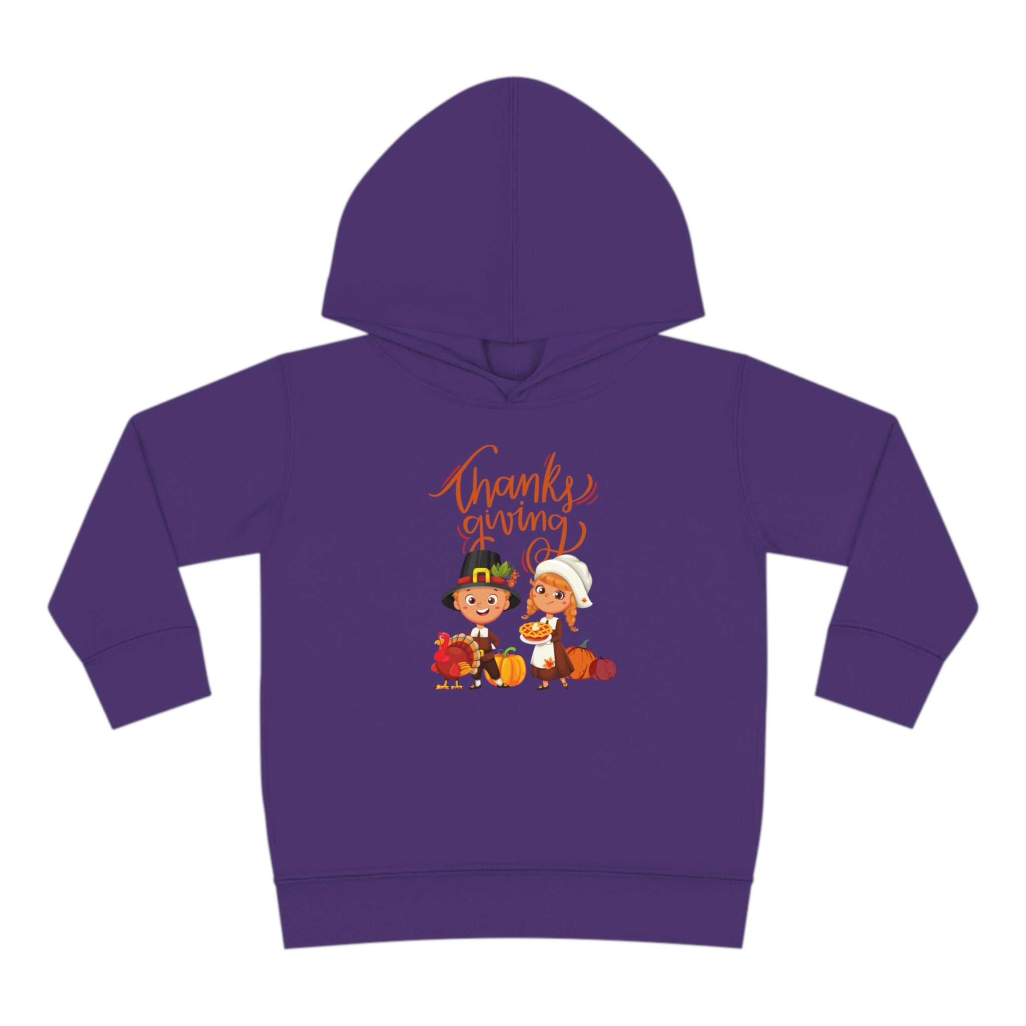 Happy Thanksgiving Toddler Pullover Fleece Hoodie