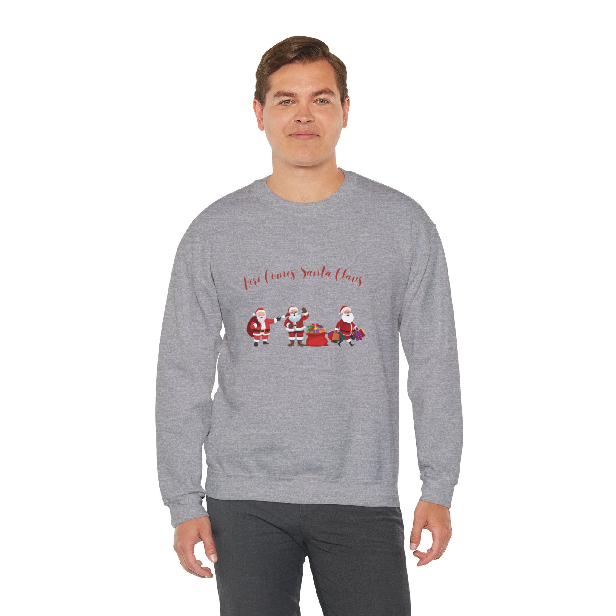 Here Comes Santa Claus Unisex Heavy Blend™ Crewneck Sweatshirt