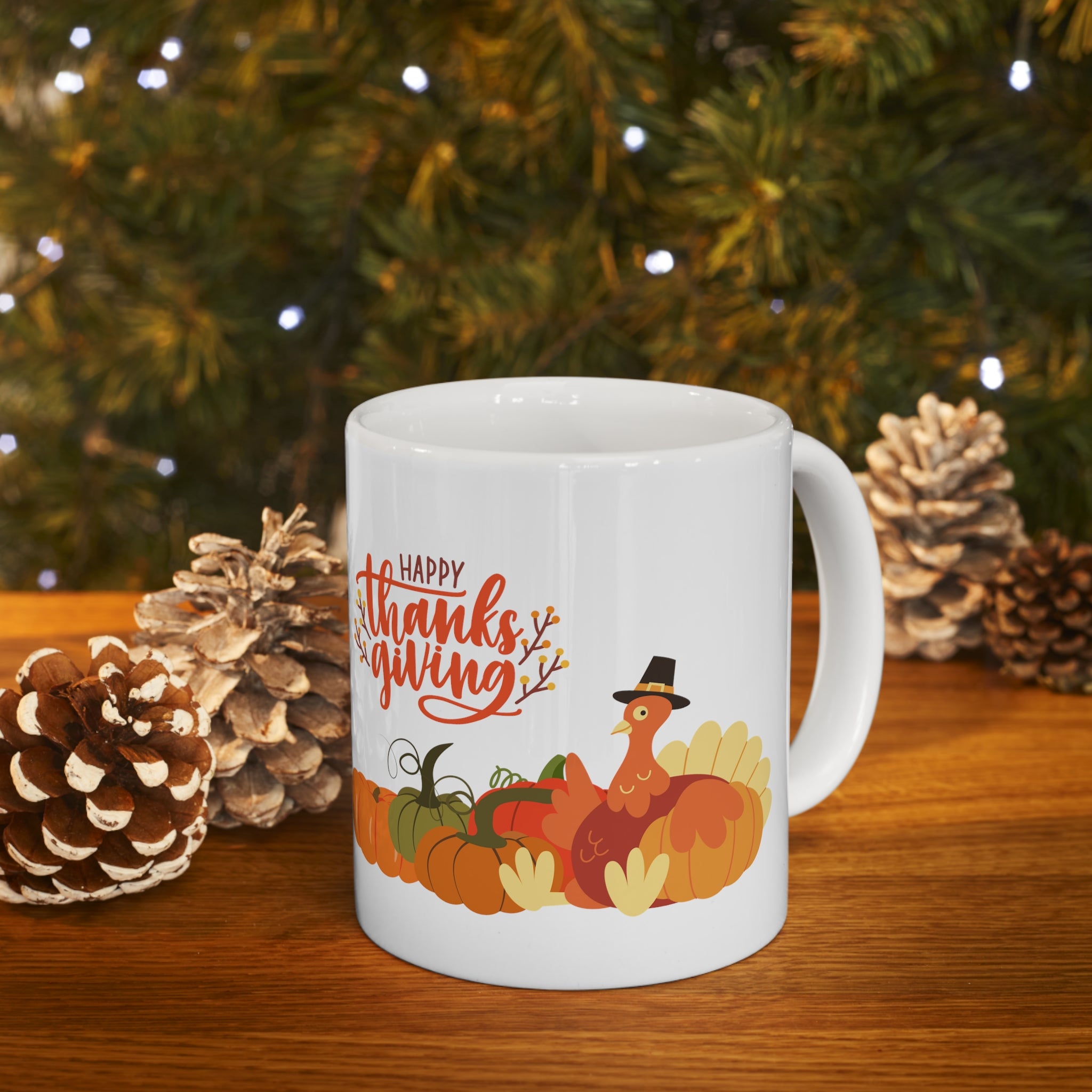 Happy Thanksgiving Turkey Ceramic Mug 11oz