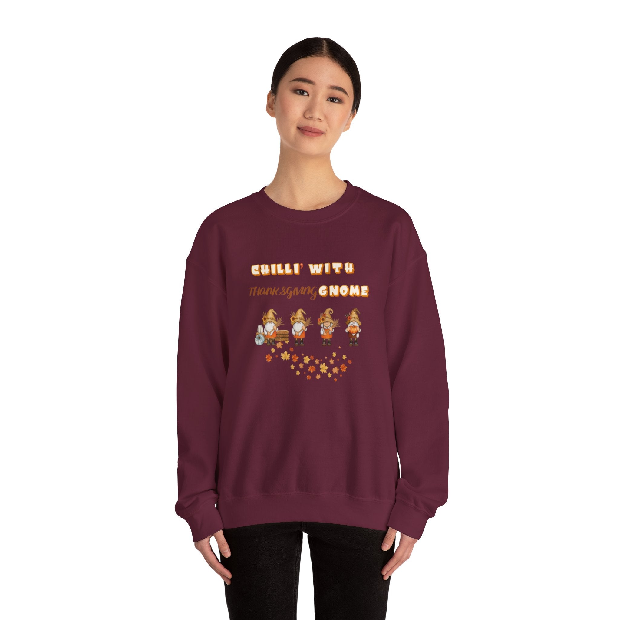 Chilli" With Thanksgiving Gnome Unisex Heavy Blend™ Crewneck Sweatshirt