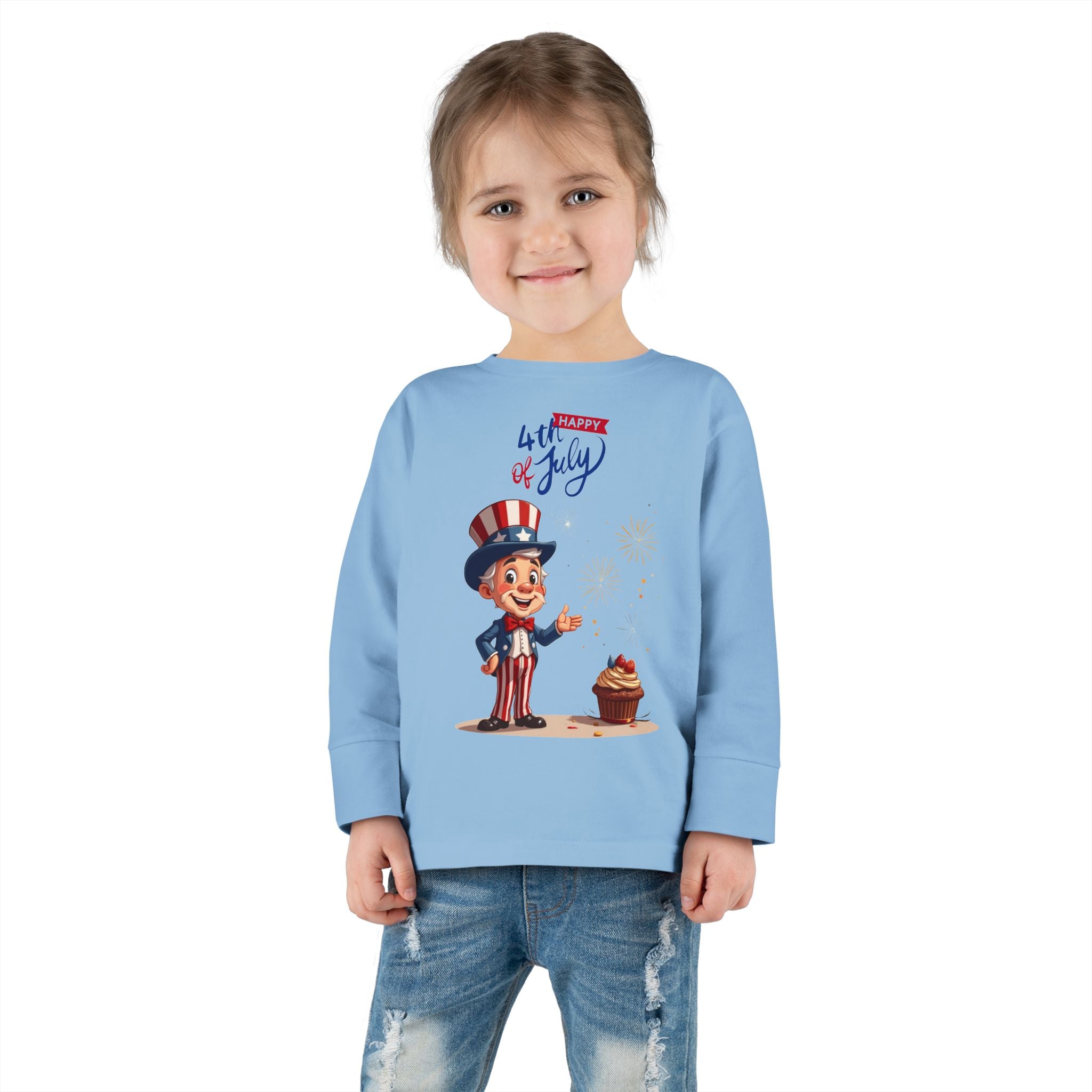 Uncle Sam 4th of July Toddler Long Sleeve Tee