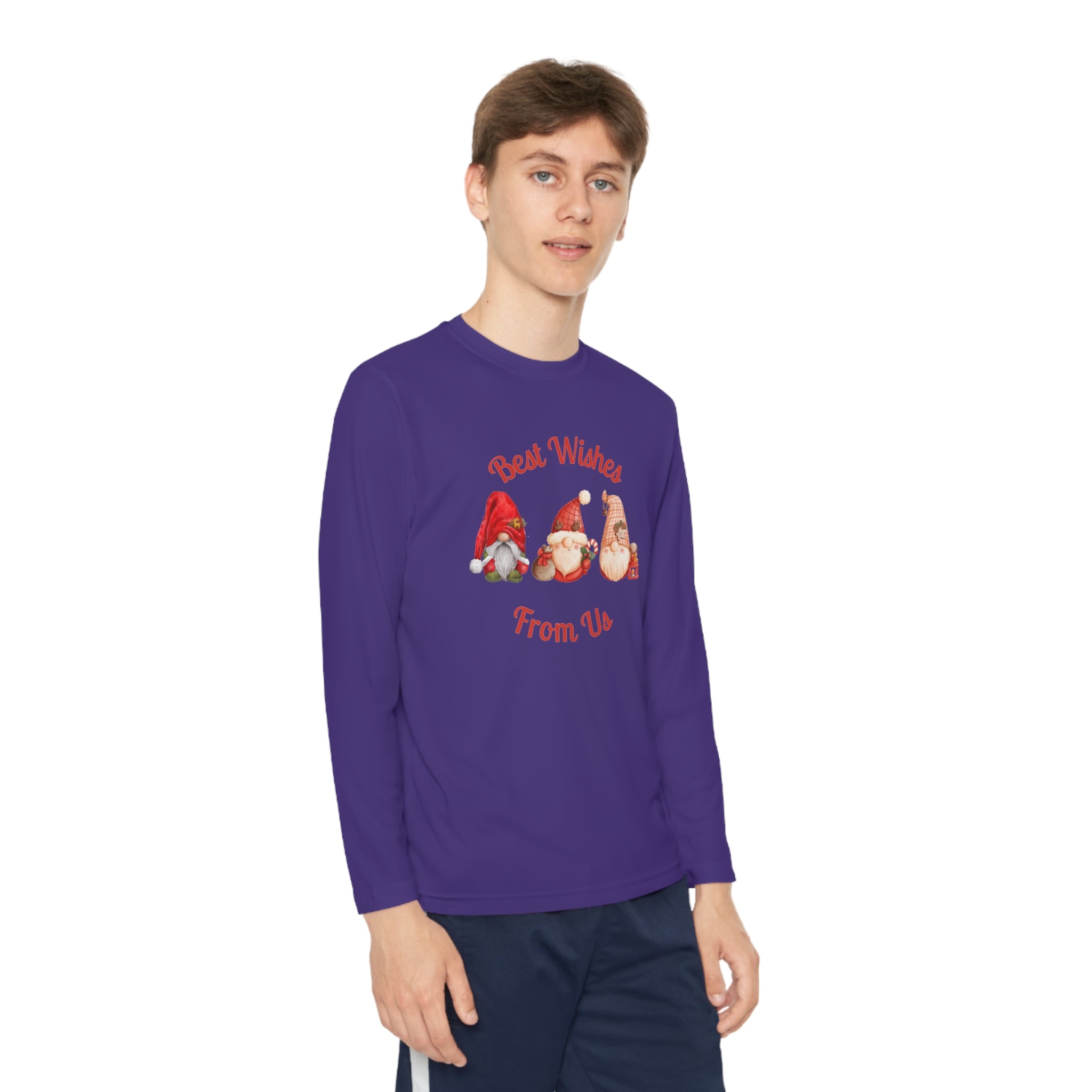 Gnome Best Wishes Youth Long Sleeve Competitor Tee