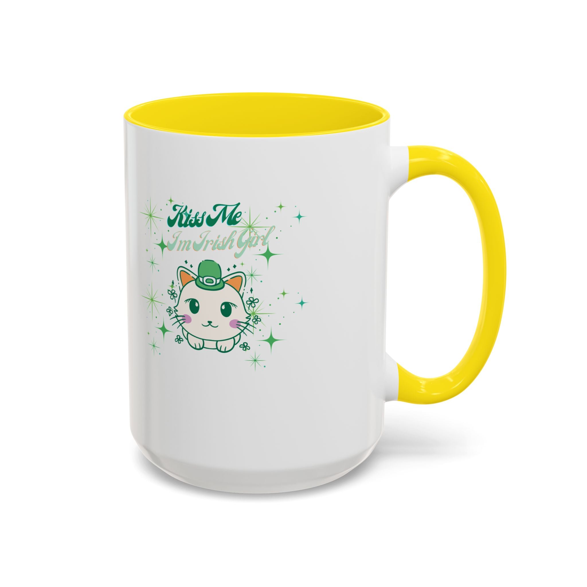 Kiss Me I'm Irish Cat  Accent Mug