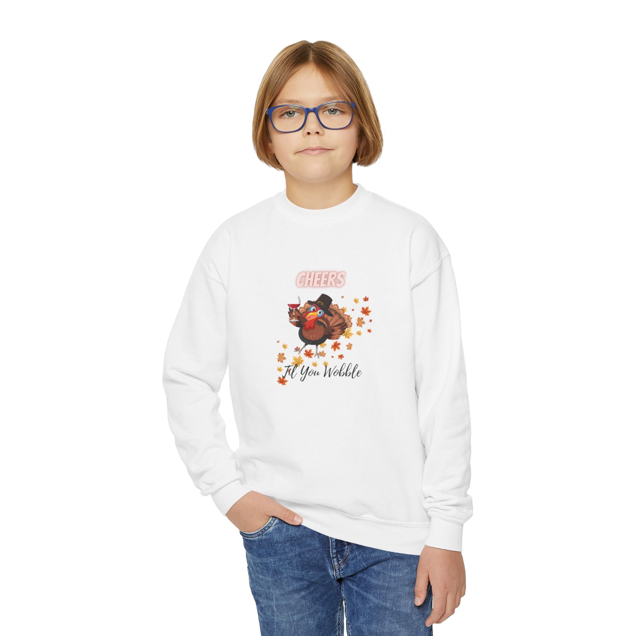 Cheers Til You Wobble Youth Crewneck Sweatshirt