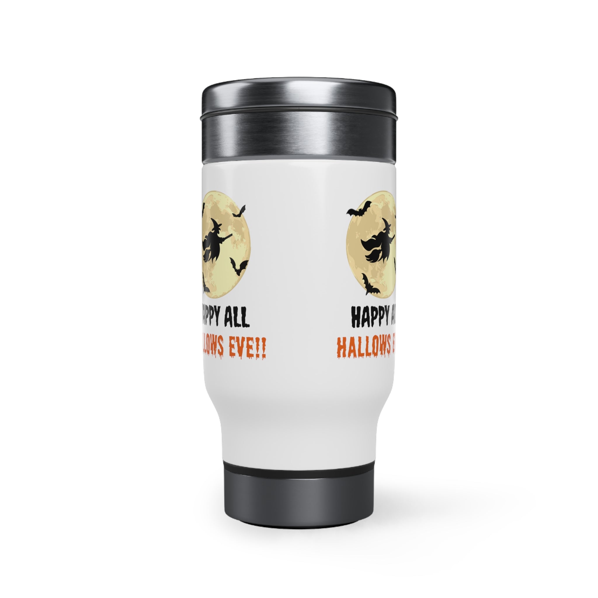 Happy All Hallows Eve Stainless Steel Travel Mug with Handle, 14oz