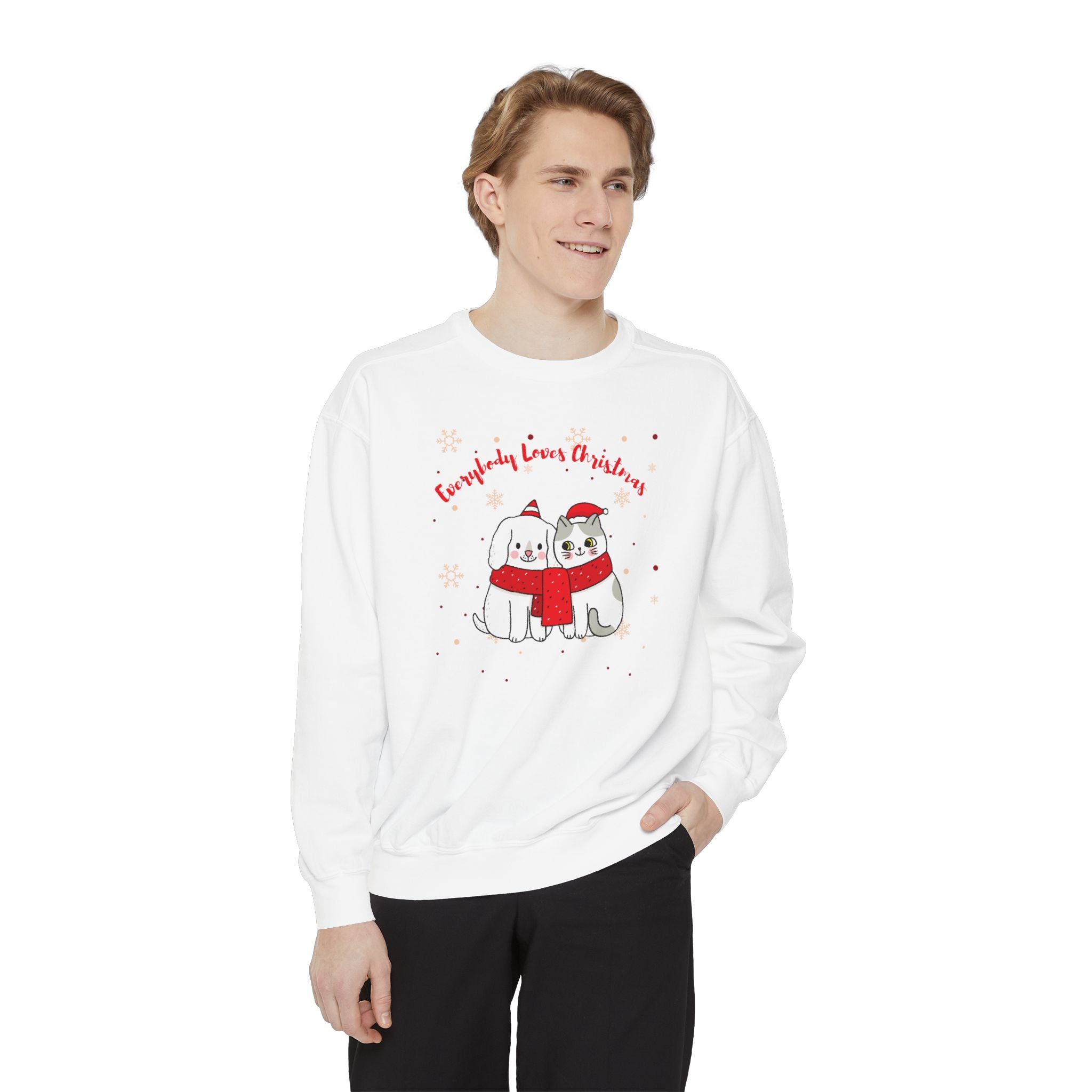 Everybody Loves Christmas Unisex Garment-Dyed Sweatshirt