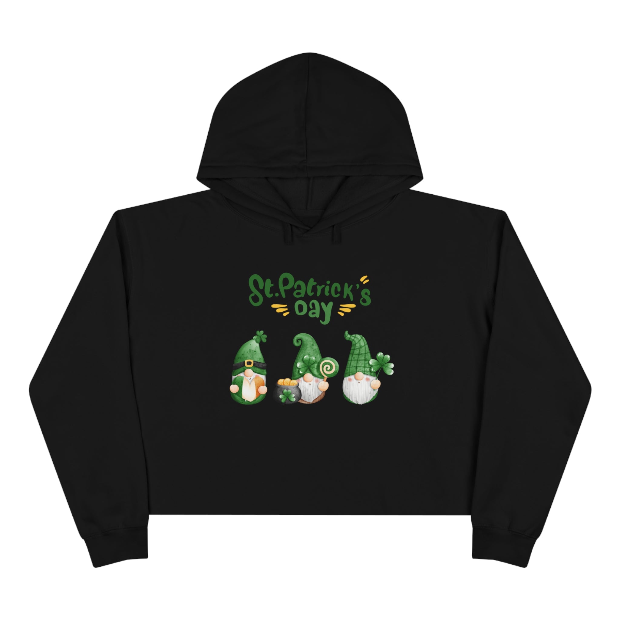 St Patty's Day Gnome Crop Hoodie