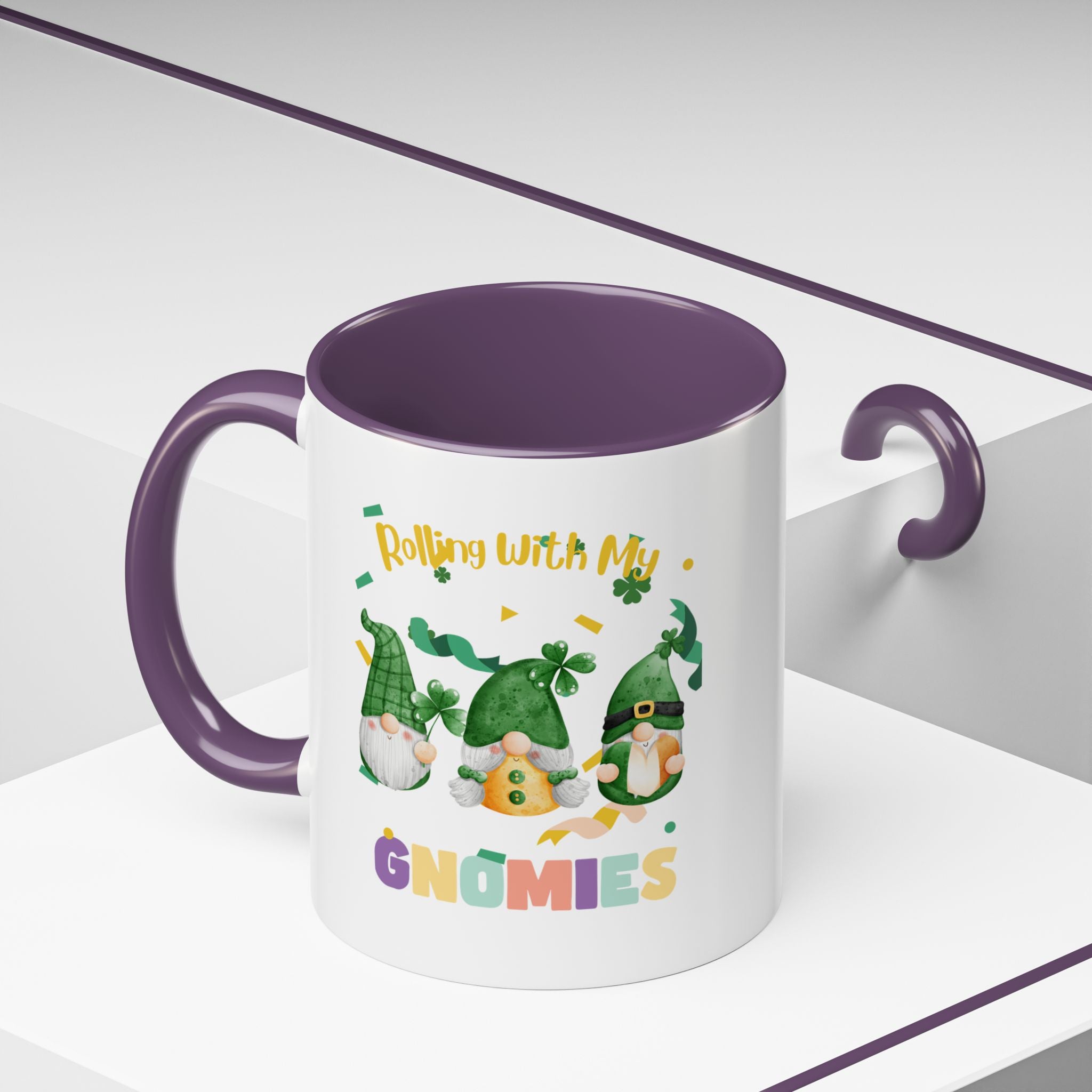 Rolling With My Gnomies Accent Coffee Mug - Fun St. Patrick's Day Gift
