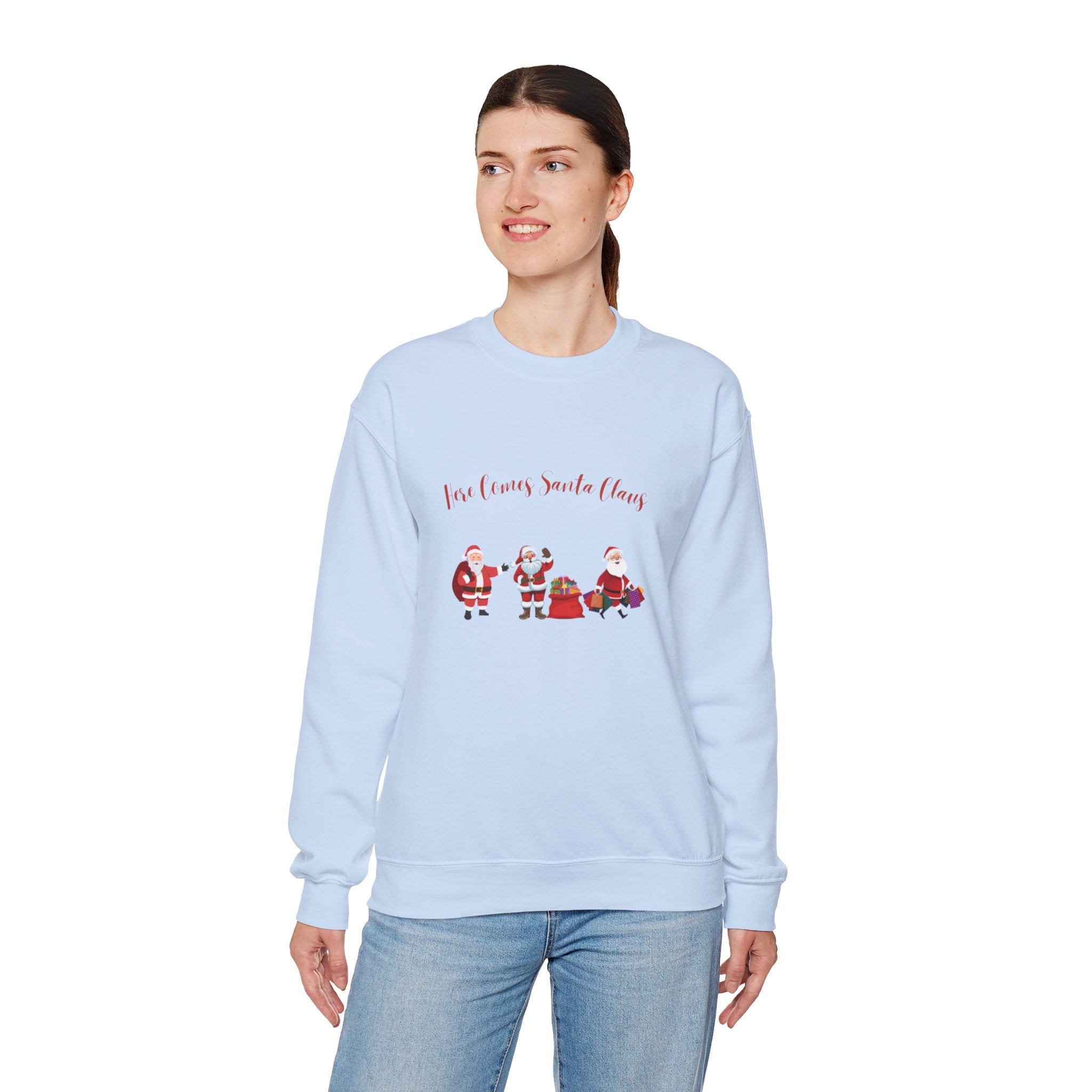 Here Comes Santa Claus Unisex Heavy Blend™ Crewneck Sweatshirt