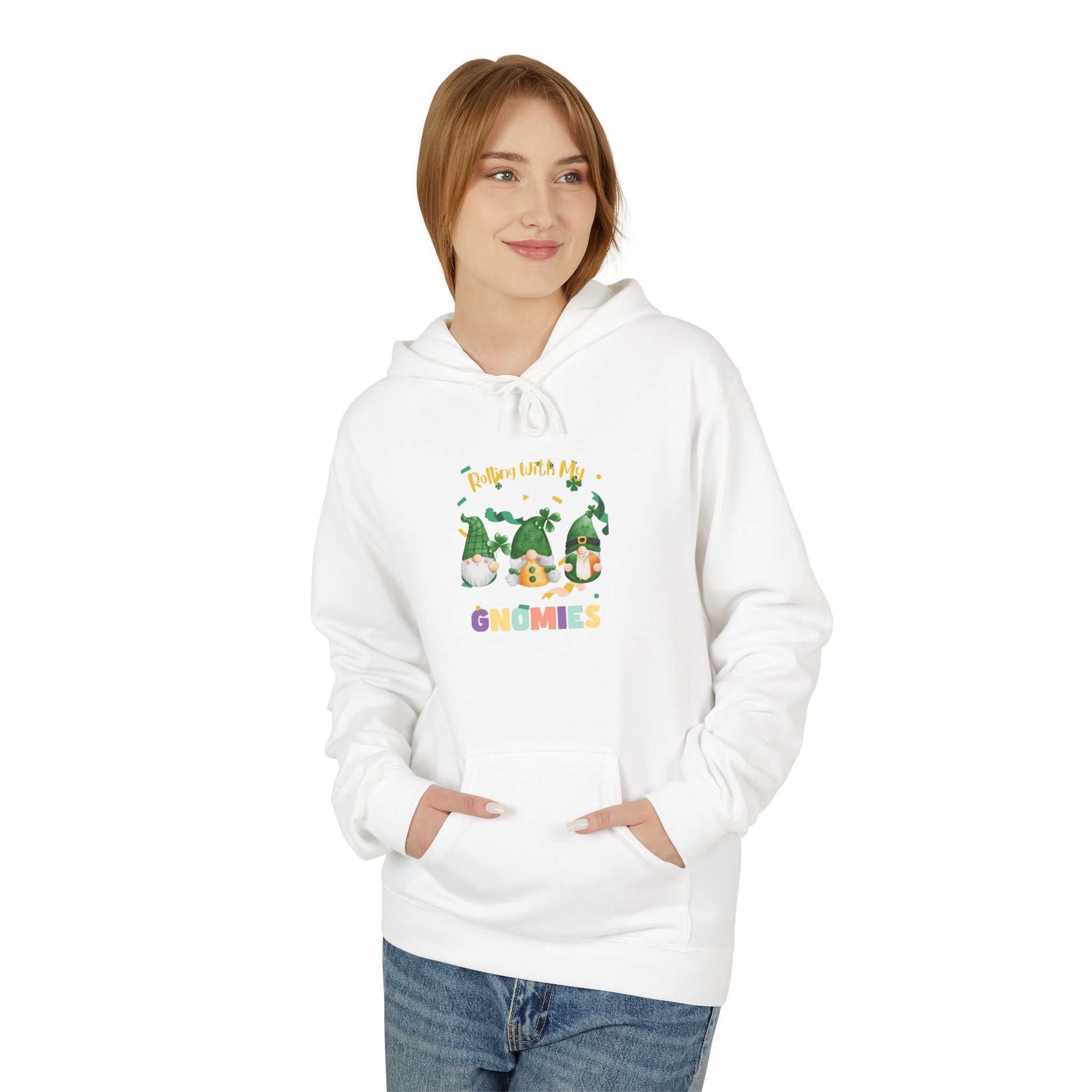 Rolling With My Gnomes Fleece Hoodie - Cozy Unisex Midweight Sweatshirt for Nature Lovers