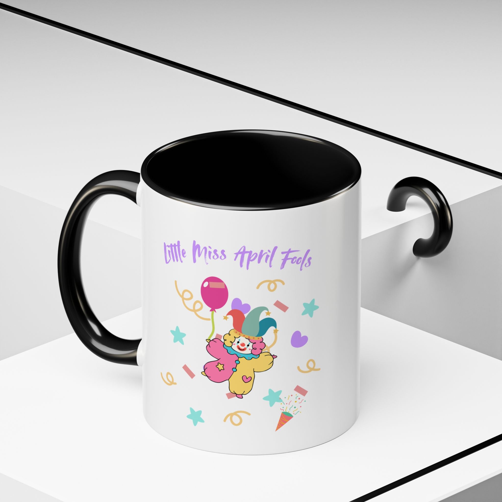 Little Miss April Fool's  Day Accent Coffee Mug - Fun & Whimsical 11oz/15oz