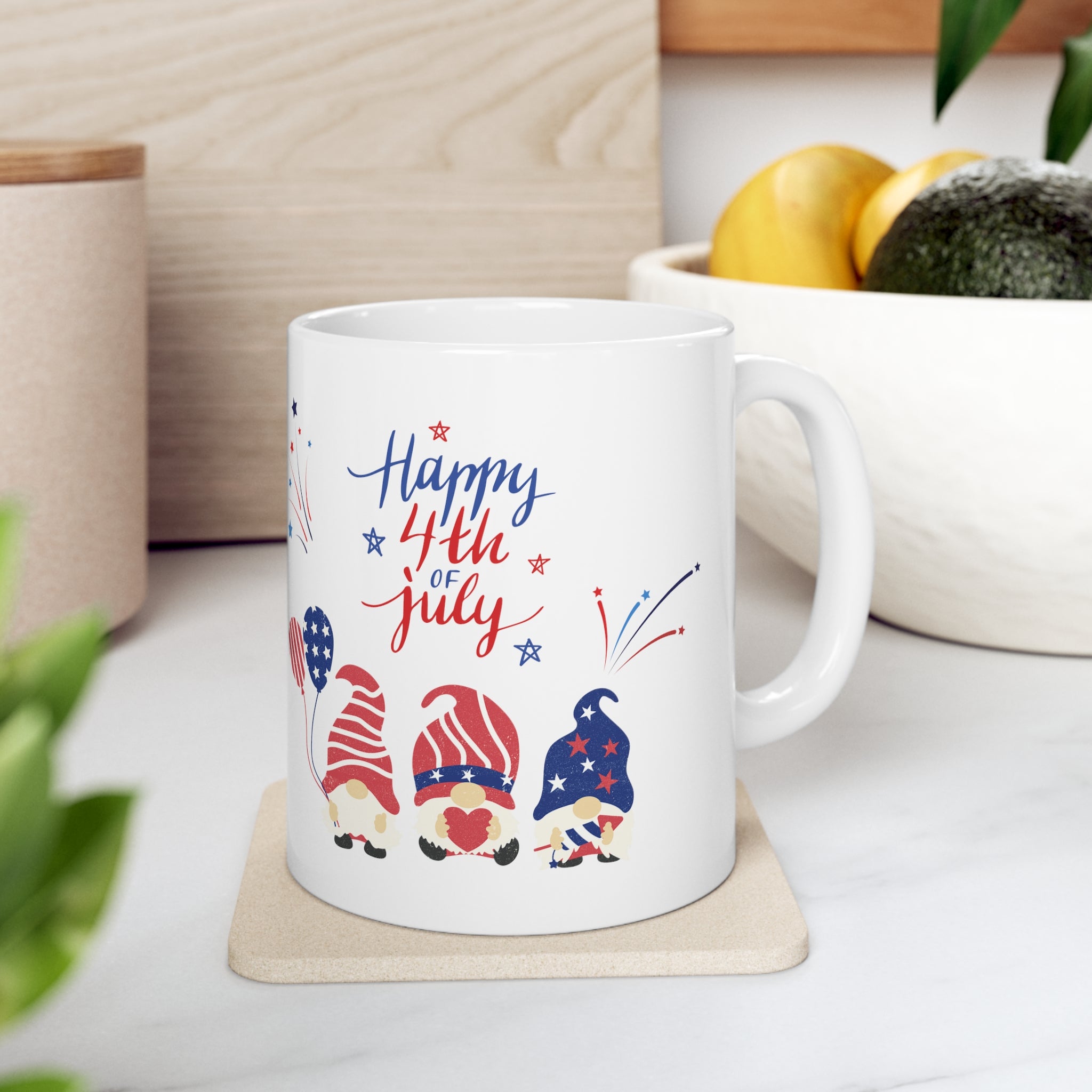 Happy 4th Of July Gnome Ceramic Mug 11oz