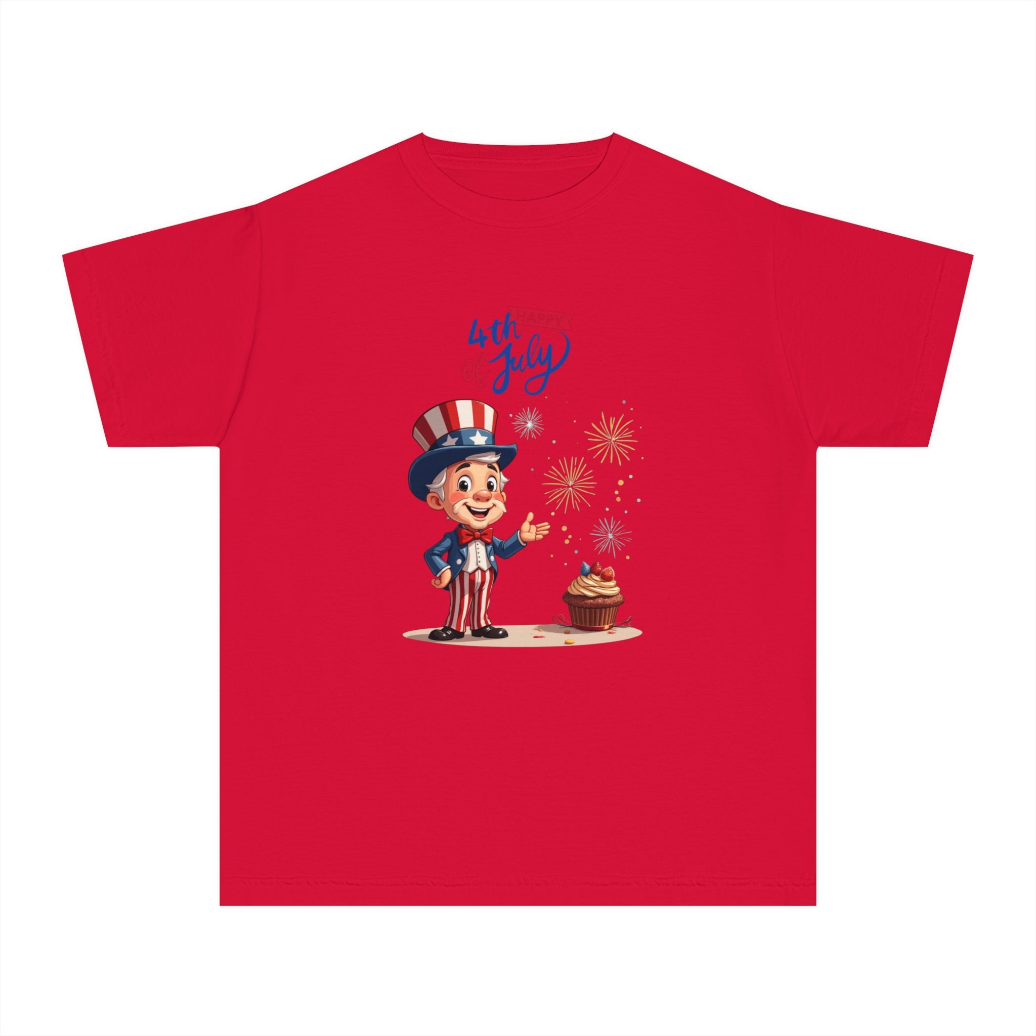 Uncle Sam Happy 4th of July Youth Midweight Tee