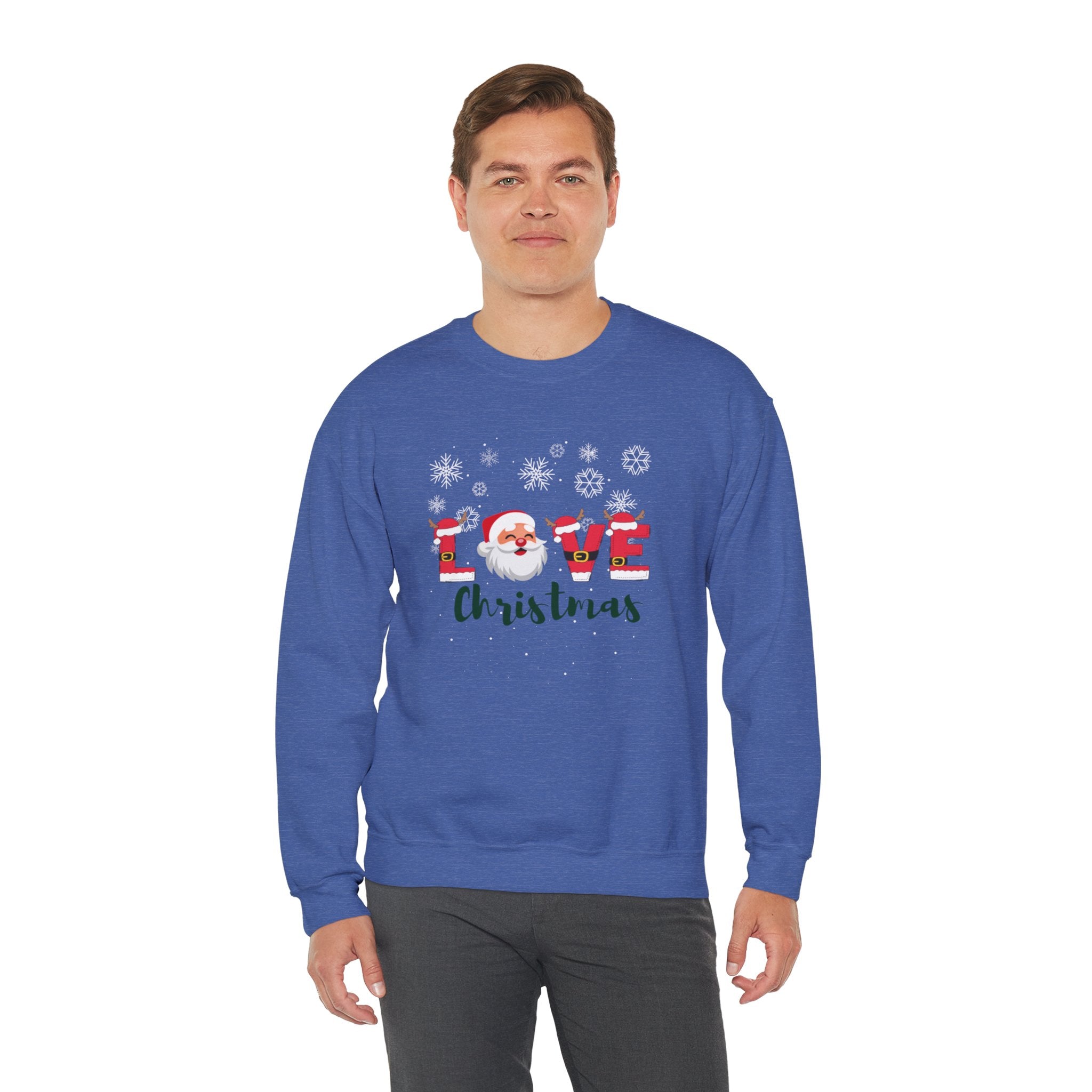 Santa Claus Loves Christmas Unisex Heavy Blend™ Crewneck Sweatshirt