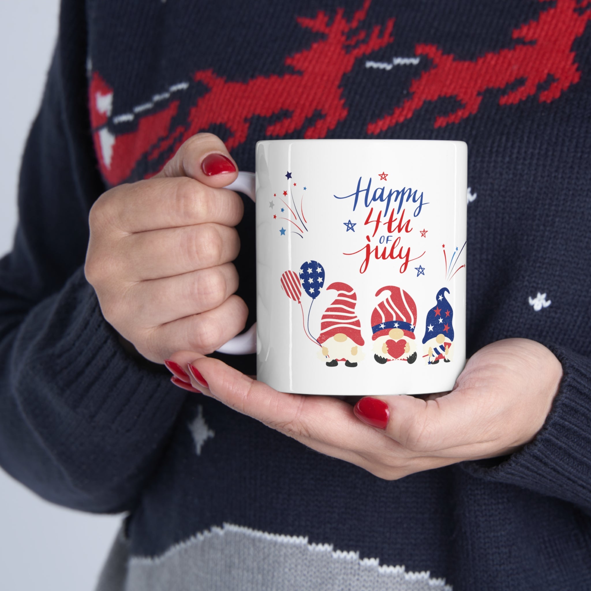 Happy 4th Of July Gnome Ceramic Mug 11oz