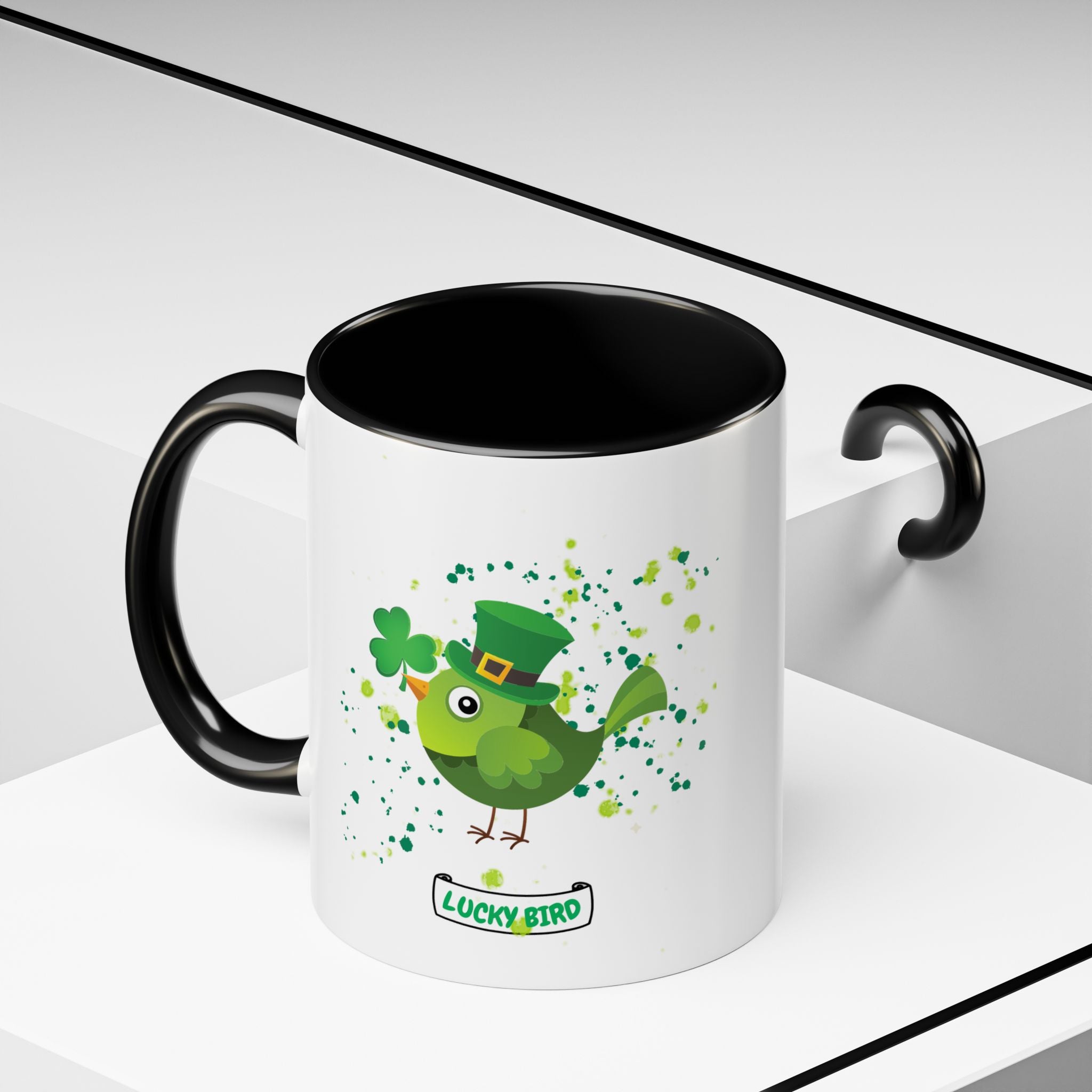 Lucky Bird St. Patrick's Day Coffee Mug - Green Accent 11/15oz