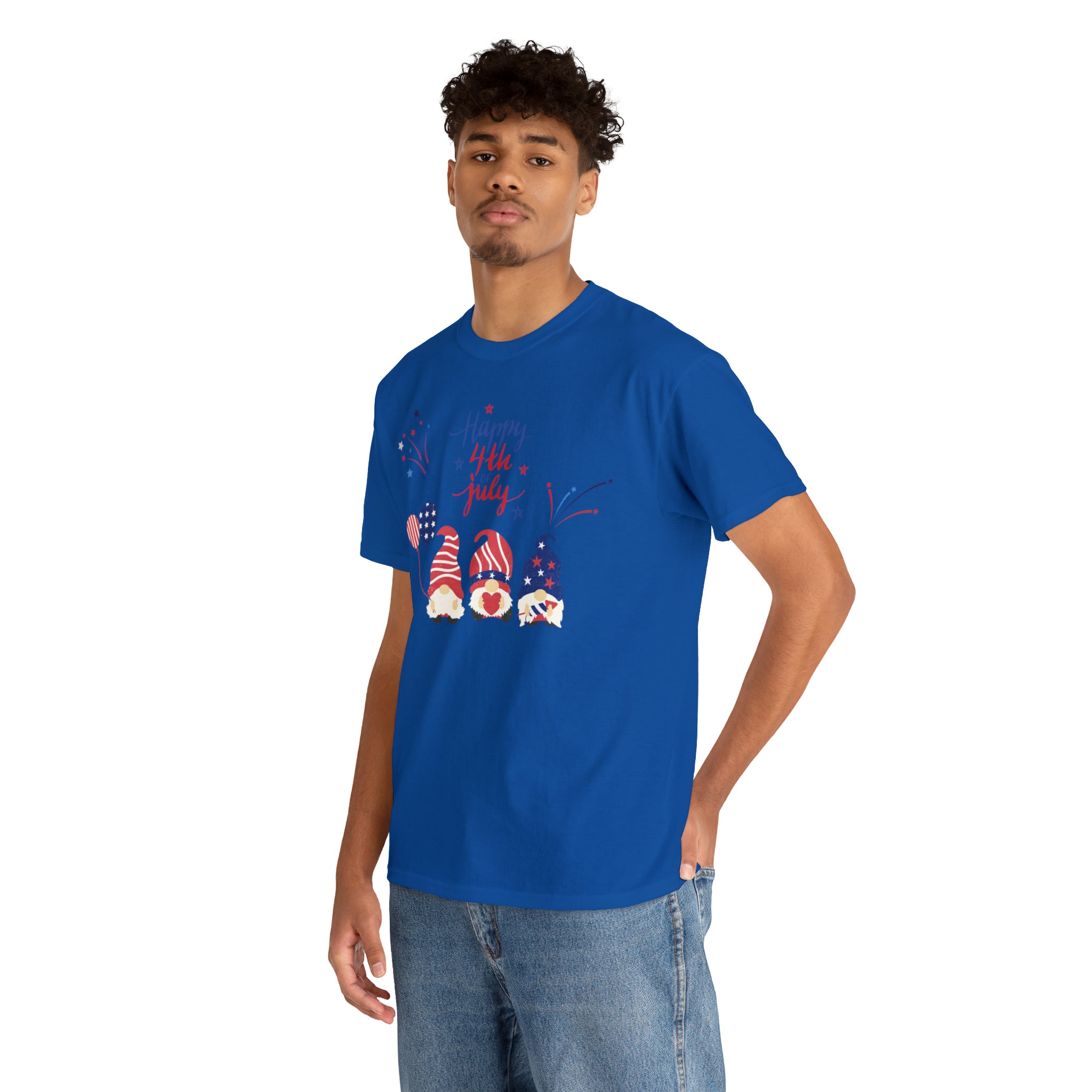 Happy 4th Of July Gnome Unisex Heavy Cotton Tee