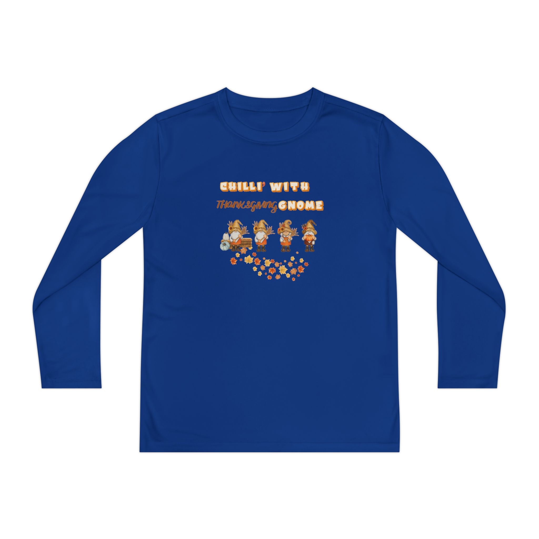 Chilli' With Thanksgiving Gnome Youth Long Sleeve Competitor Tee