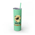 Happy All Hallows Eve Skinny Tumbler with Straw, 20oz