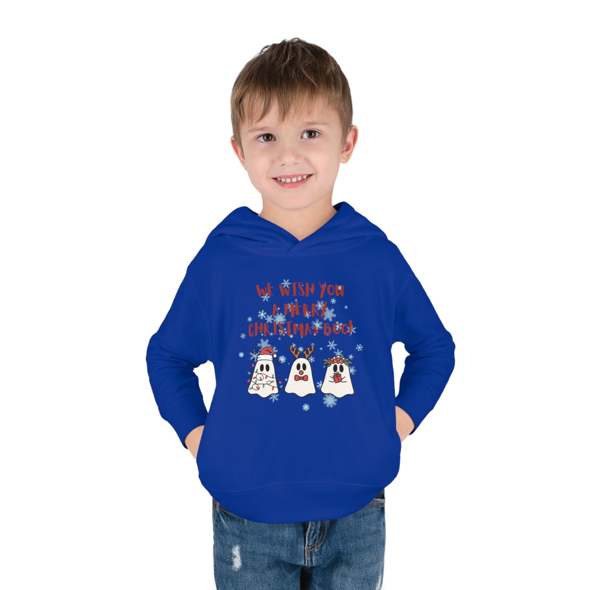 We Wish You A Merry Christmas Boo Toddler Pullover Fleece Hoodie
