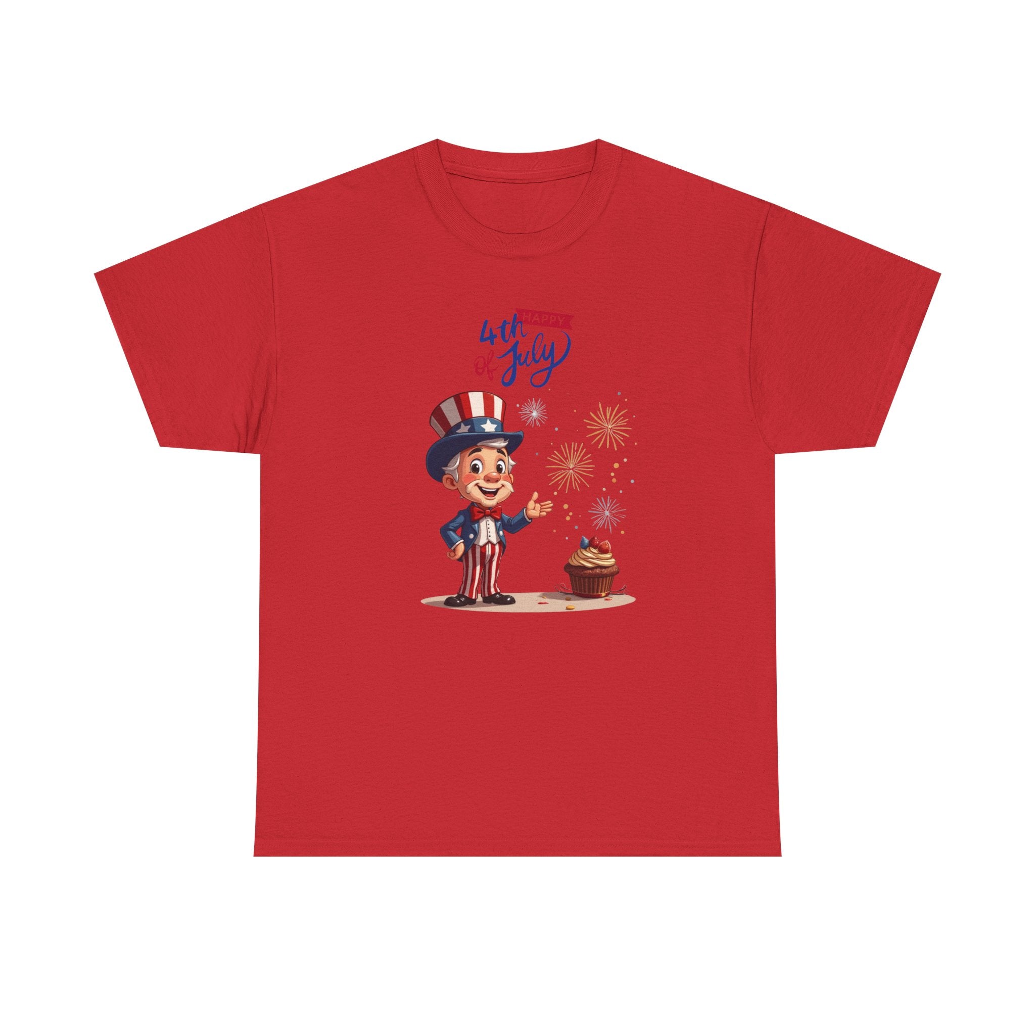 Uncle Sam Tee Happy of July, Unisex Heavy Cotton Shirt