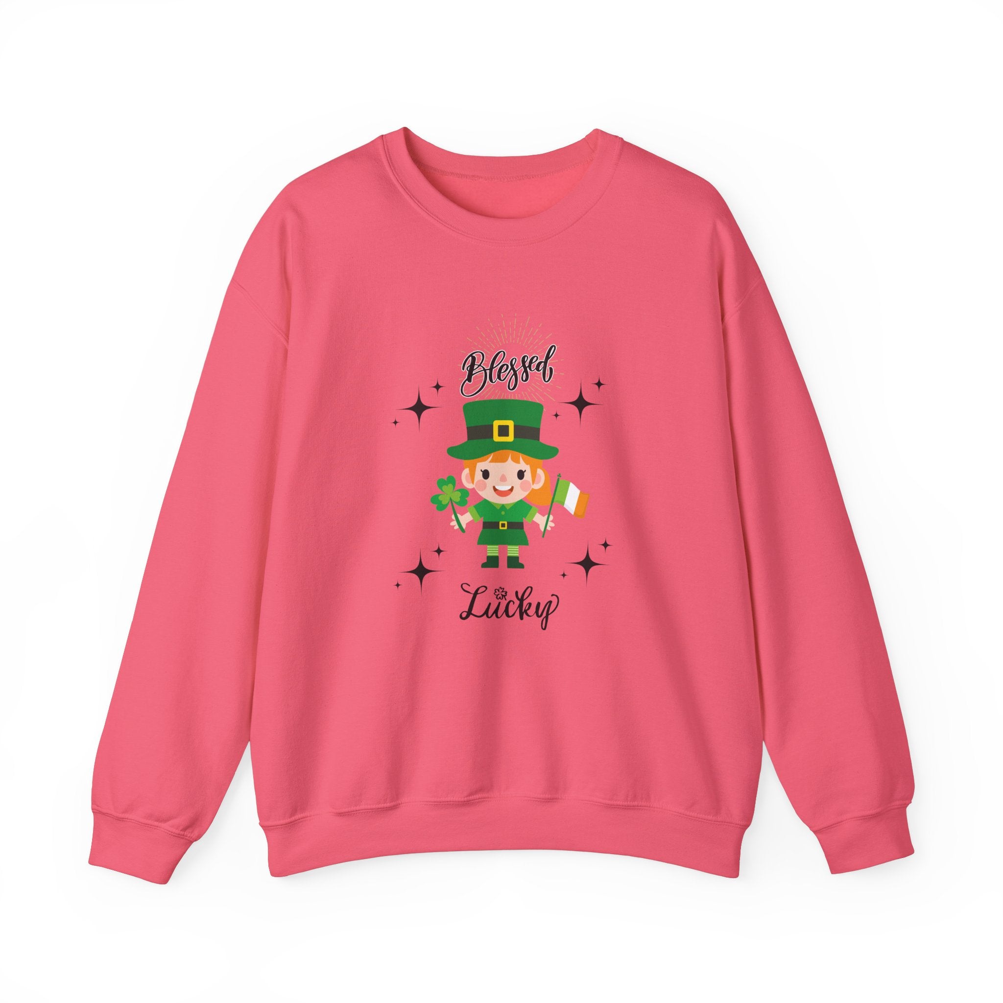 Blessed & Lucky Unisex Crewneck Sweatshirt for St. Patrick's Day
