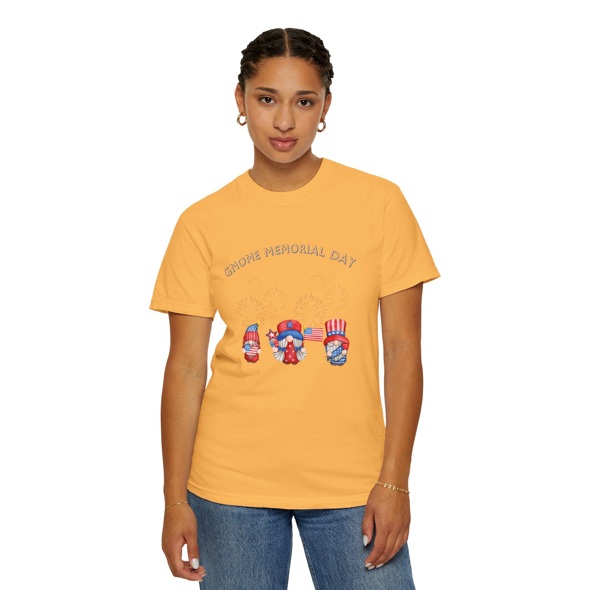 Gnome Memorial Day Unisex Garment-Dyed T-Shirt