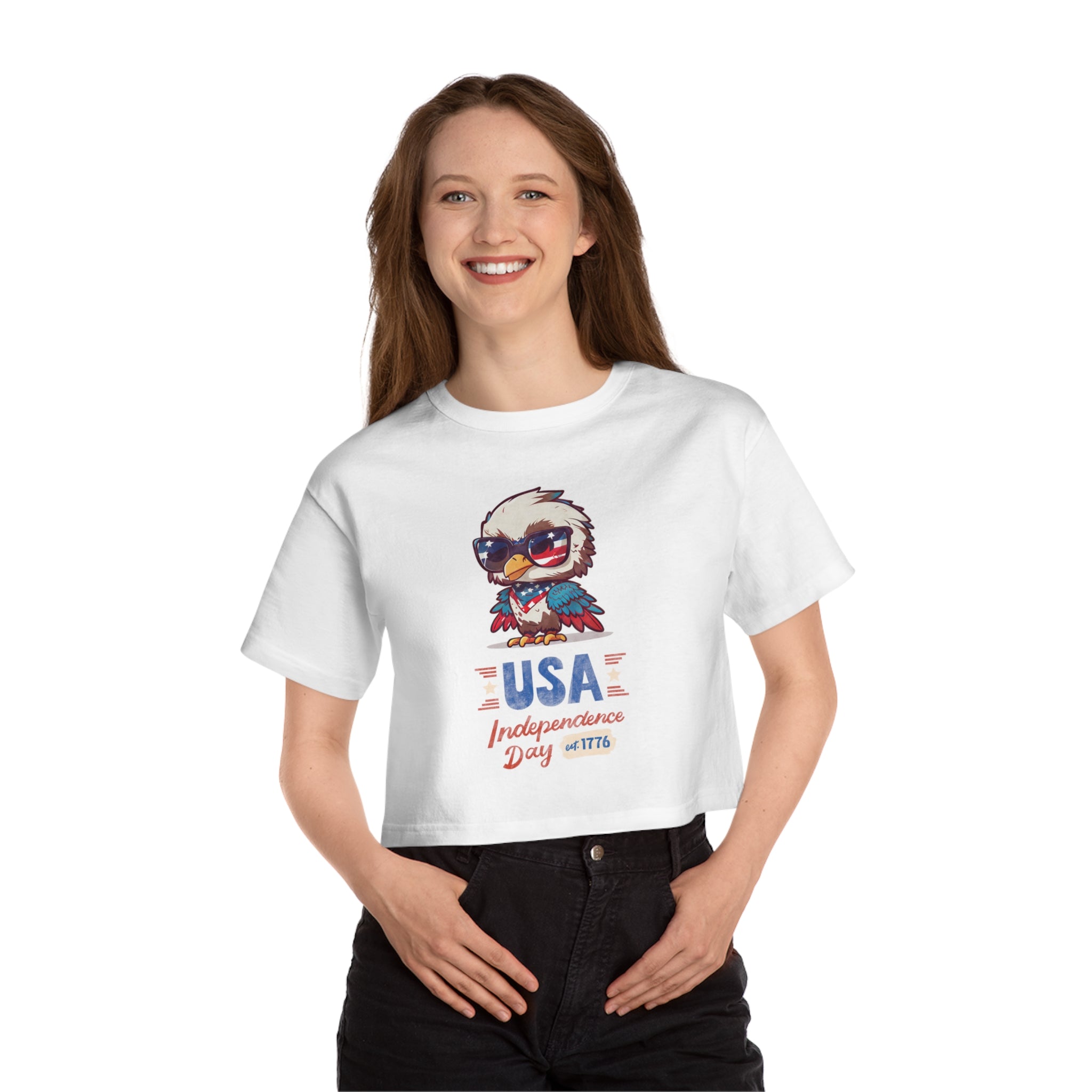 USA Independence Day Champion Women's Heritage Cropped T-Shirt