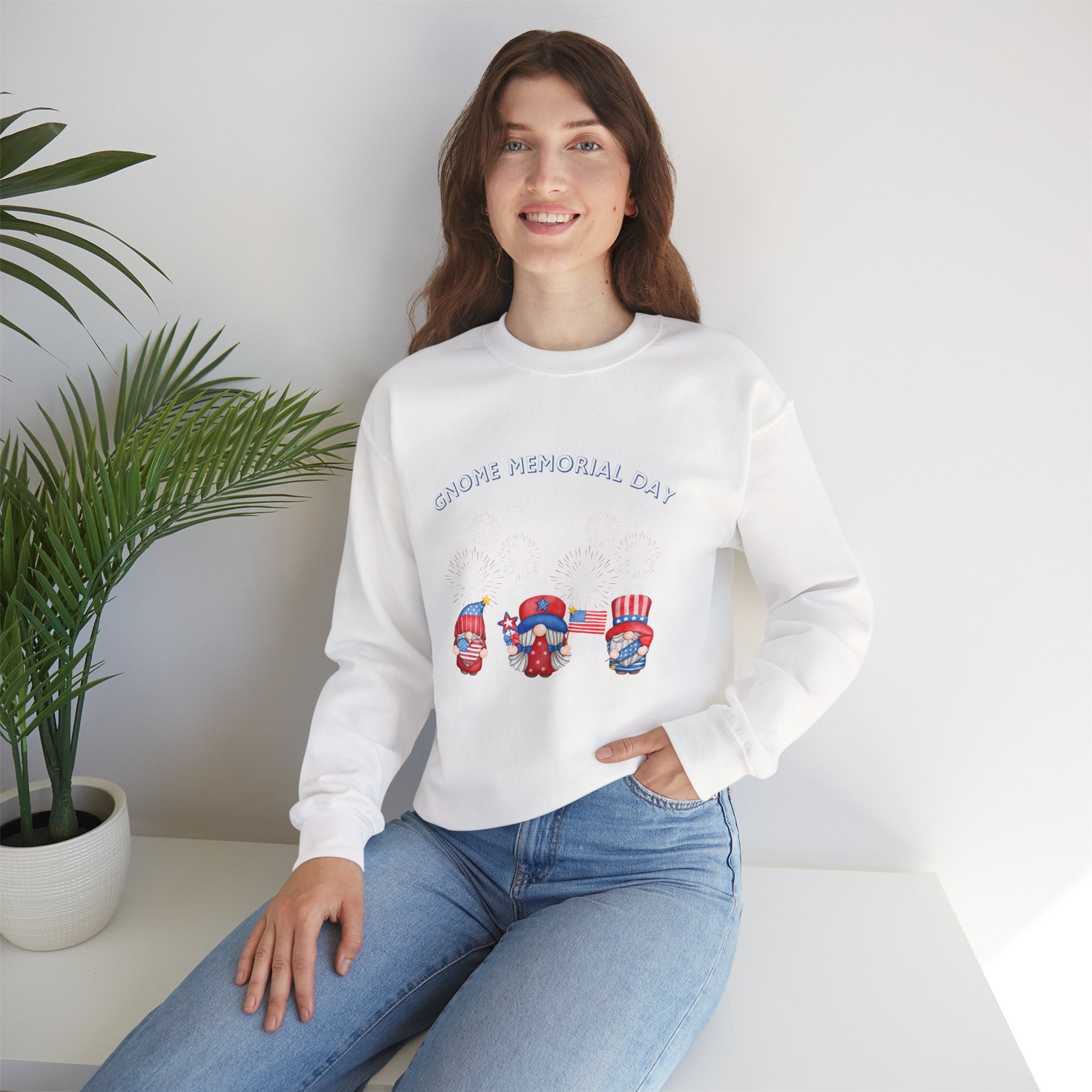 Gnome Memorial Day  Sweatshirt, Unisex Crewneck